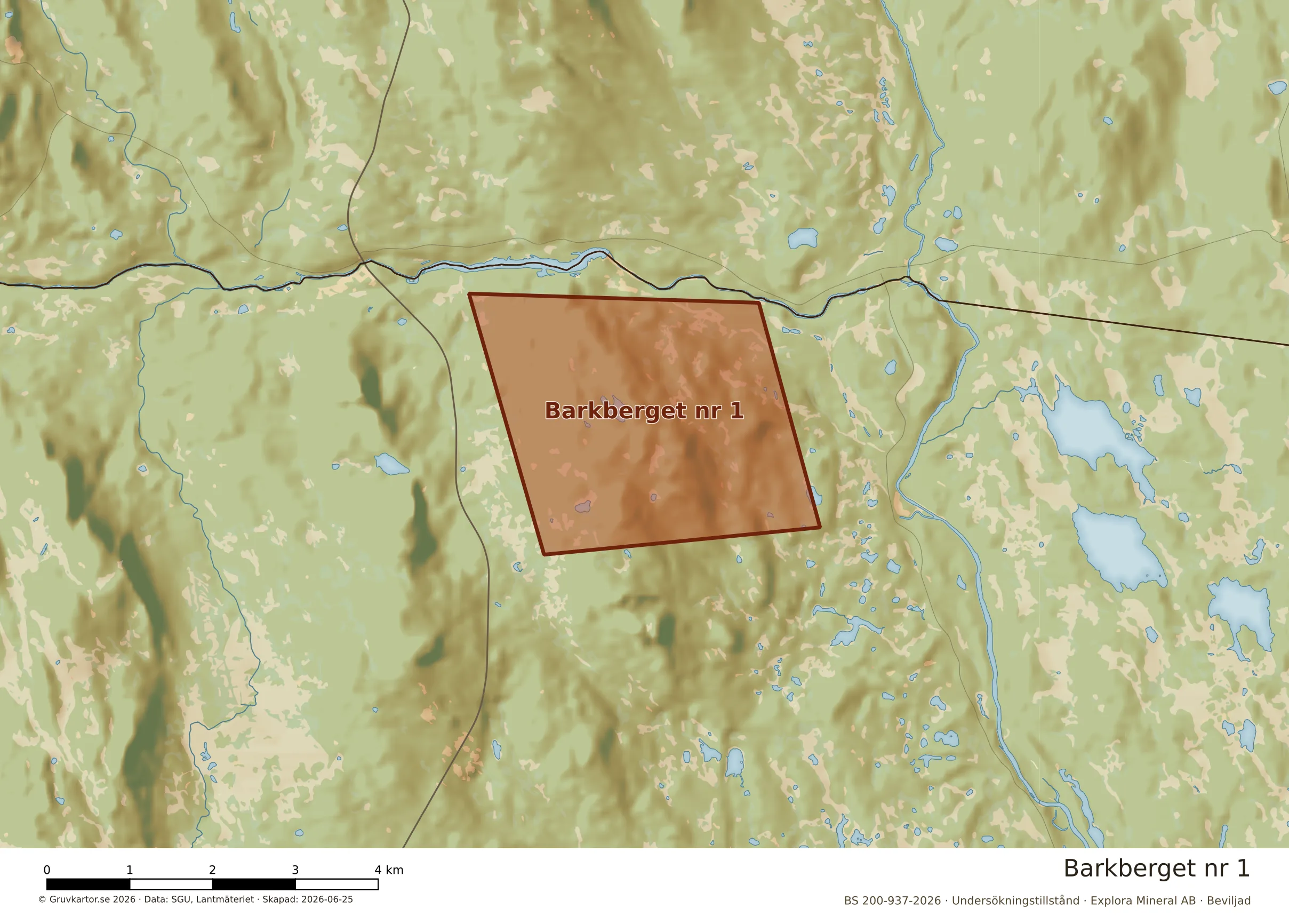 Närkarta över Barkberget nr 1
