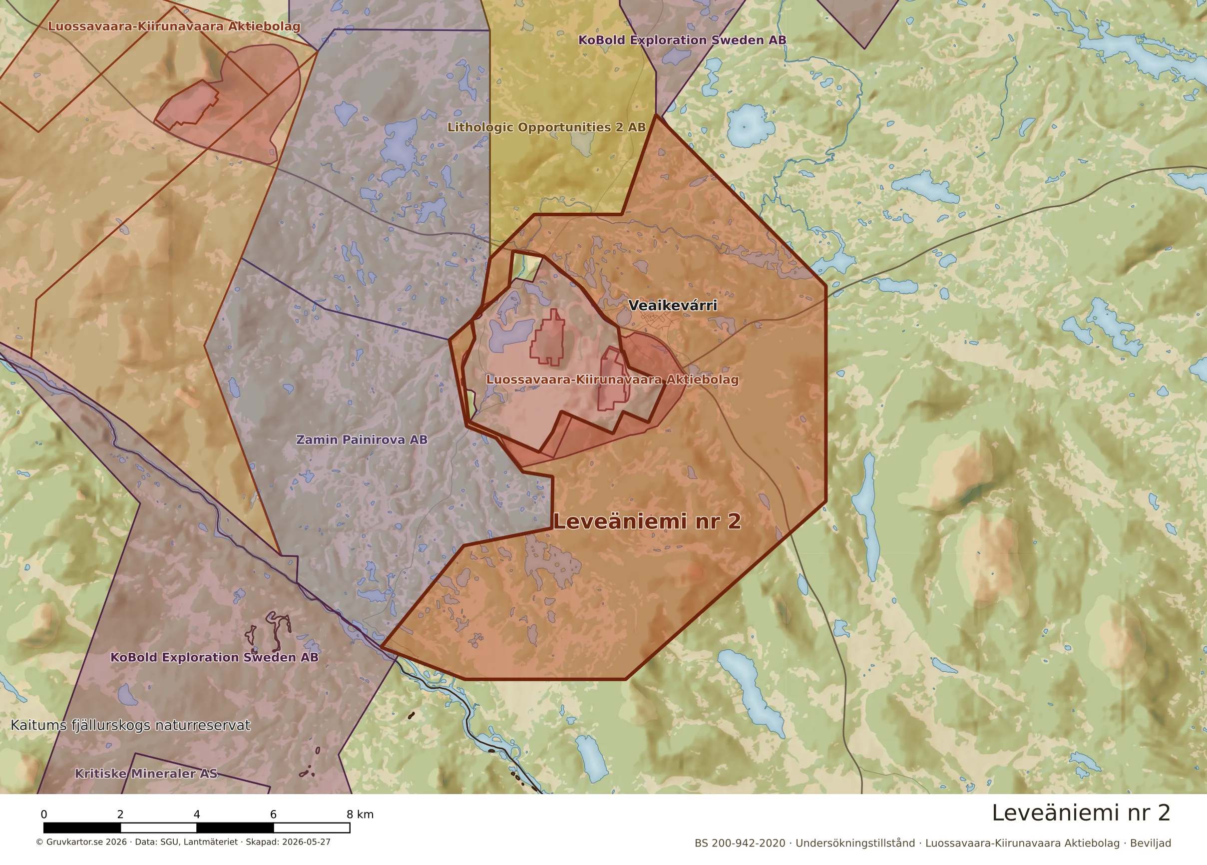 Närkarta över Leveäniemi nr 2