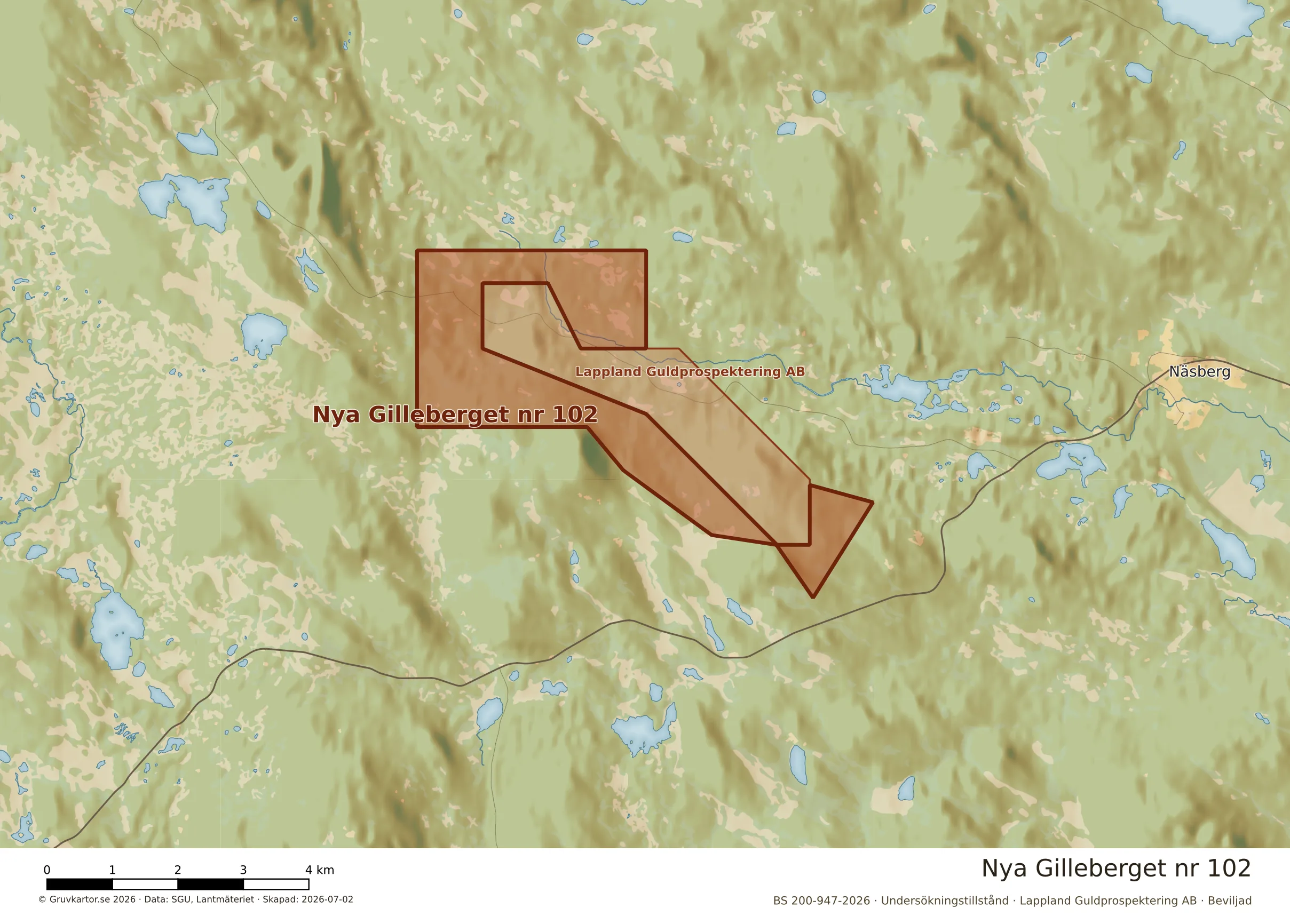 Närkarta över Nya Gilleberget nr 102