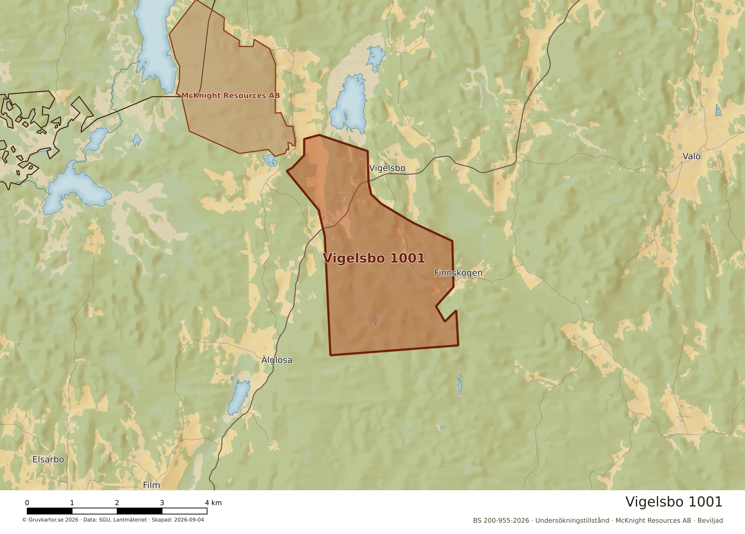 Närkarta över Vigelsbo 1001