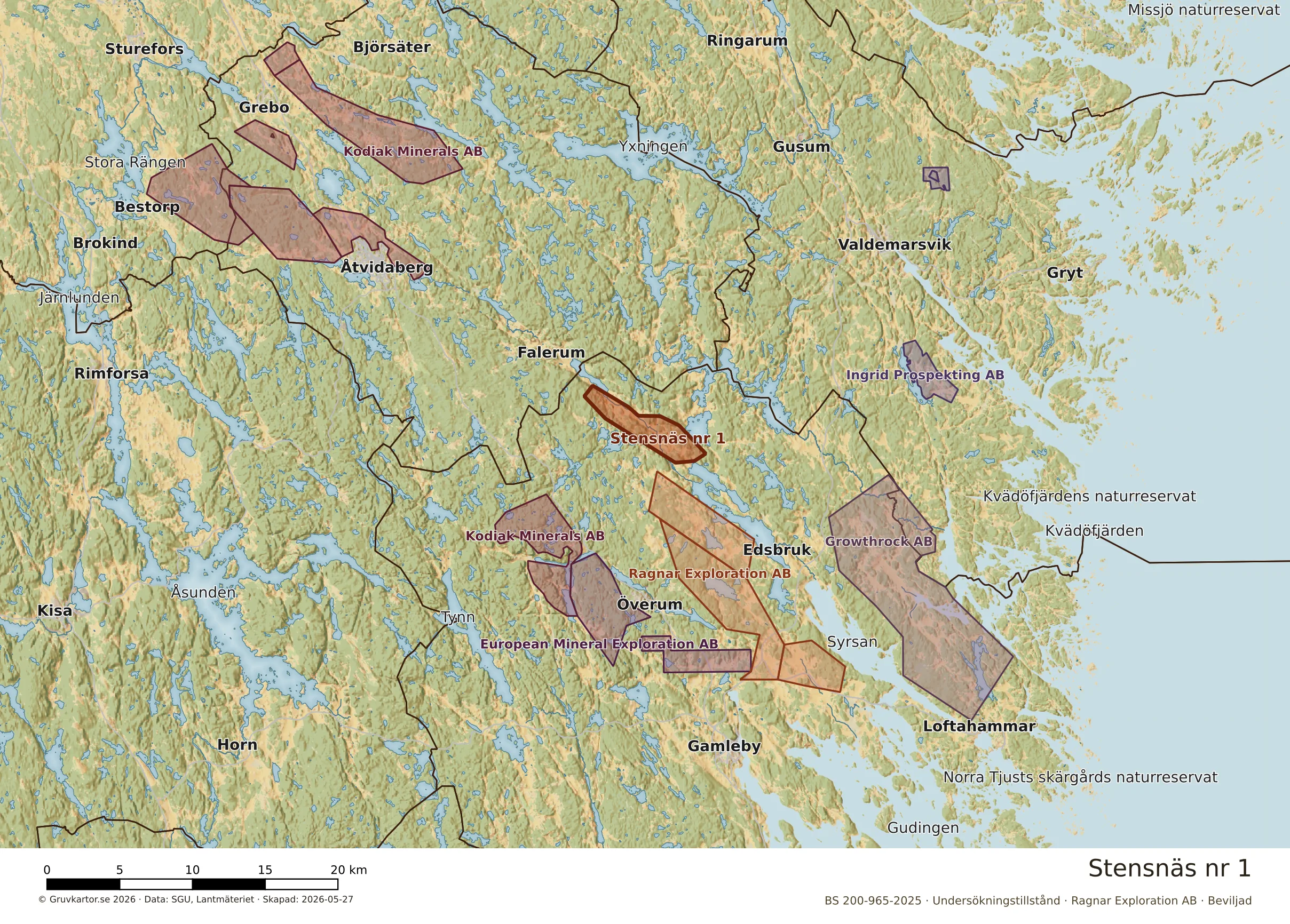 Översiktskarta över Stensnäs nr 1 i sitt landskap