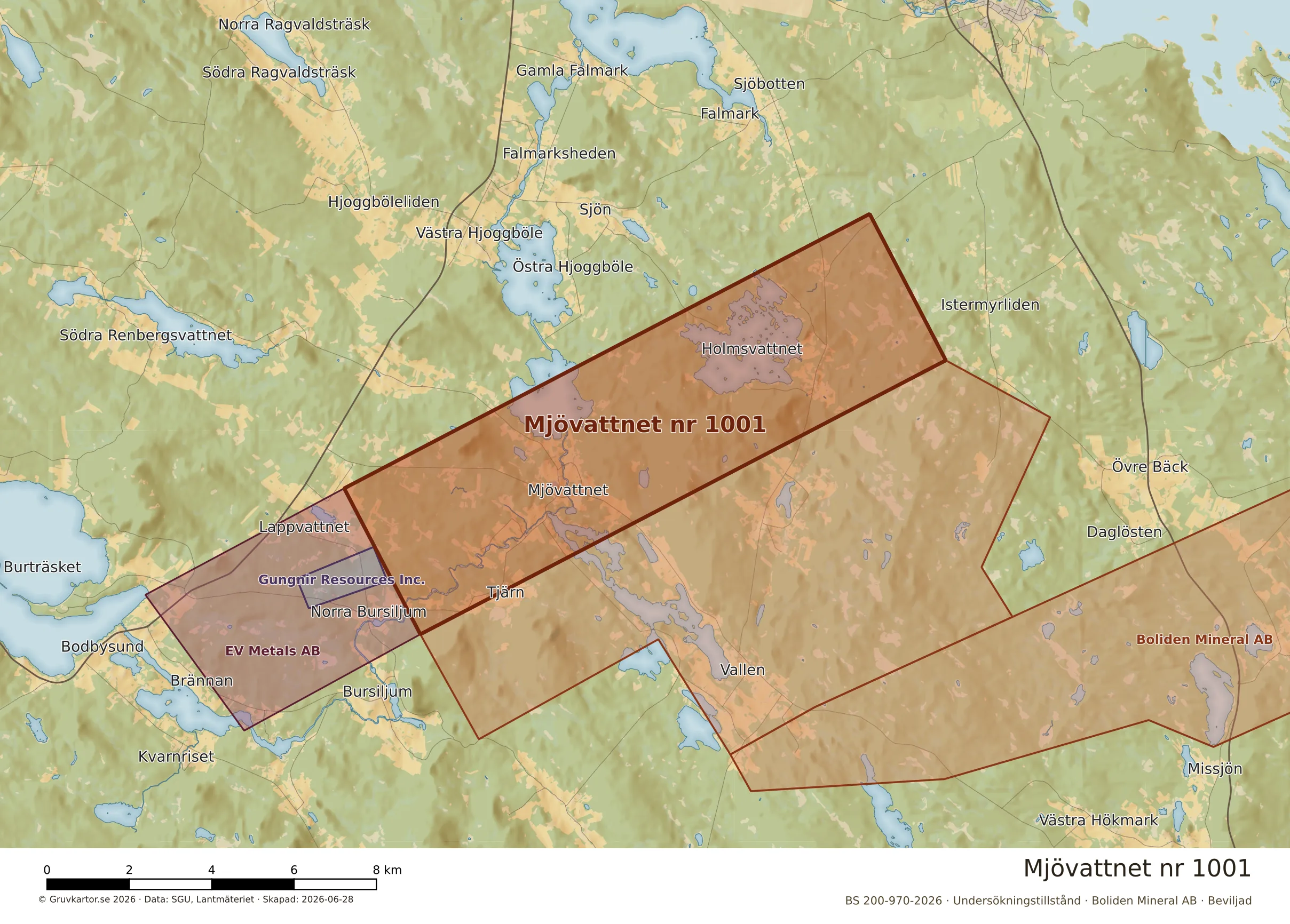 Närkarta över Mjövattnet nr 1001