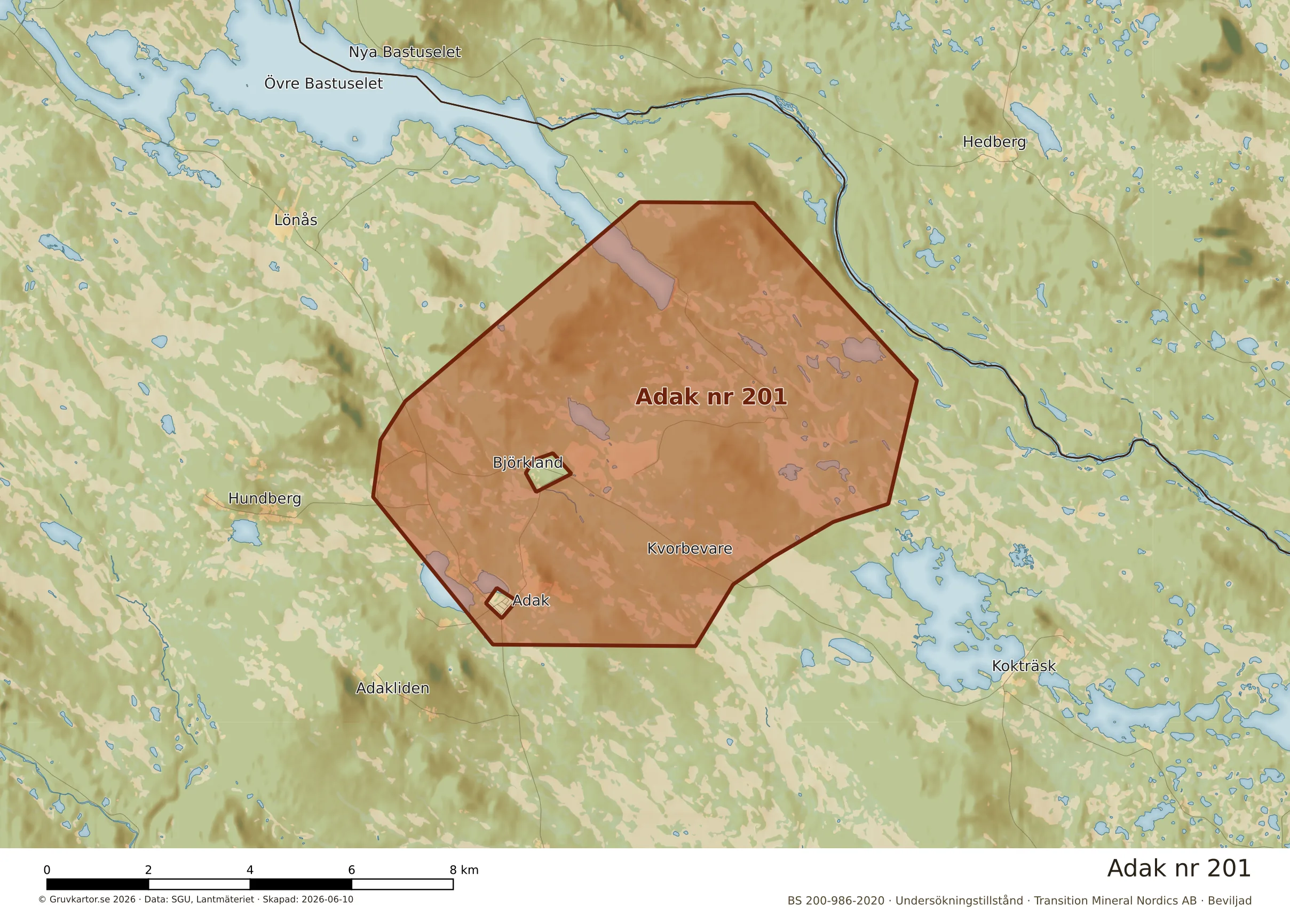 Närkarta över Adak nr 201