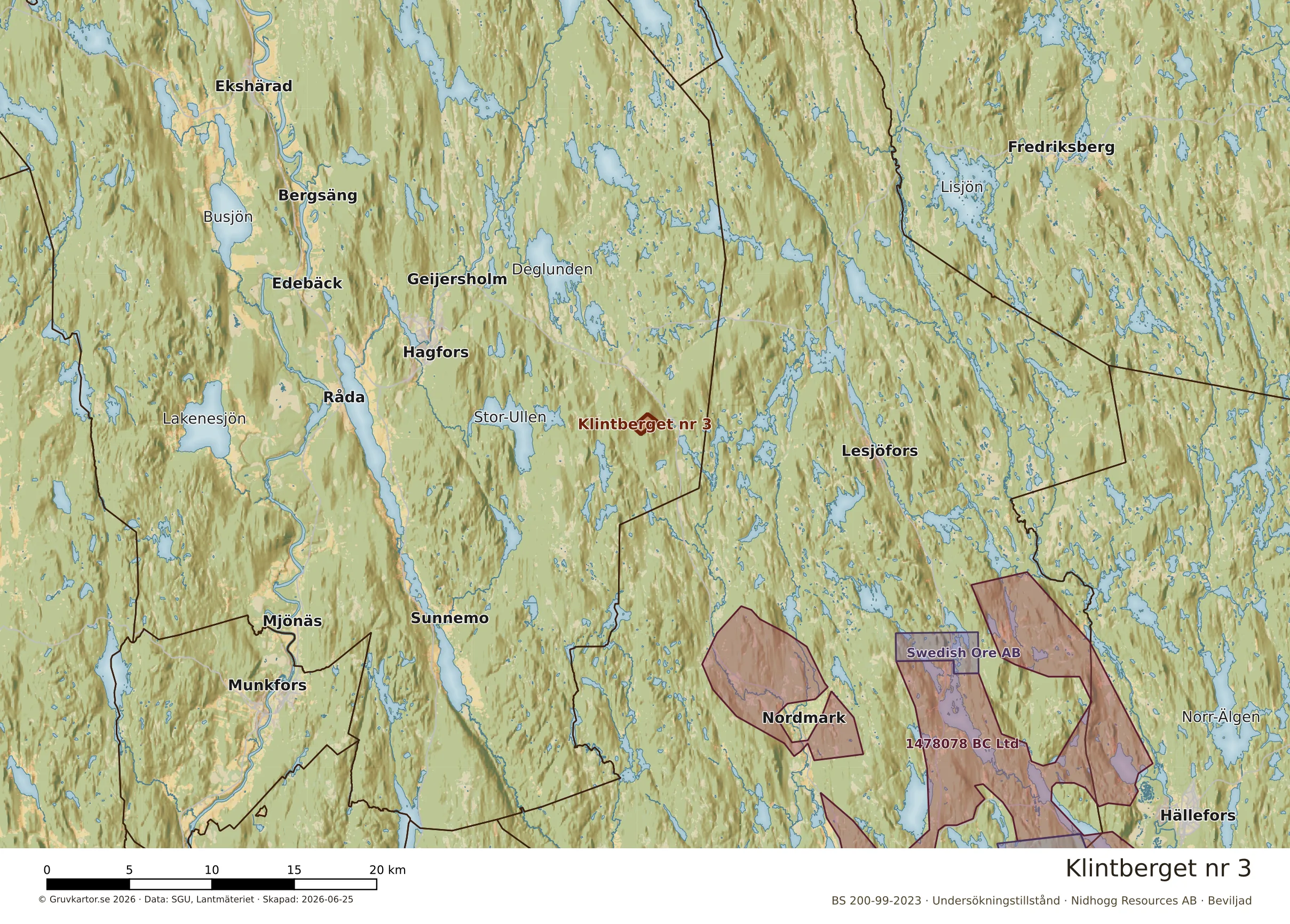 Översiktskarta över Klintberget nr 3 i sitt landskap