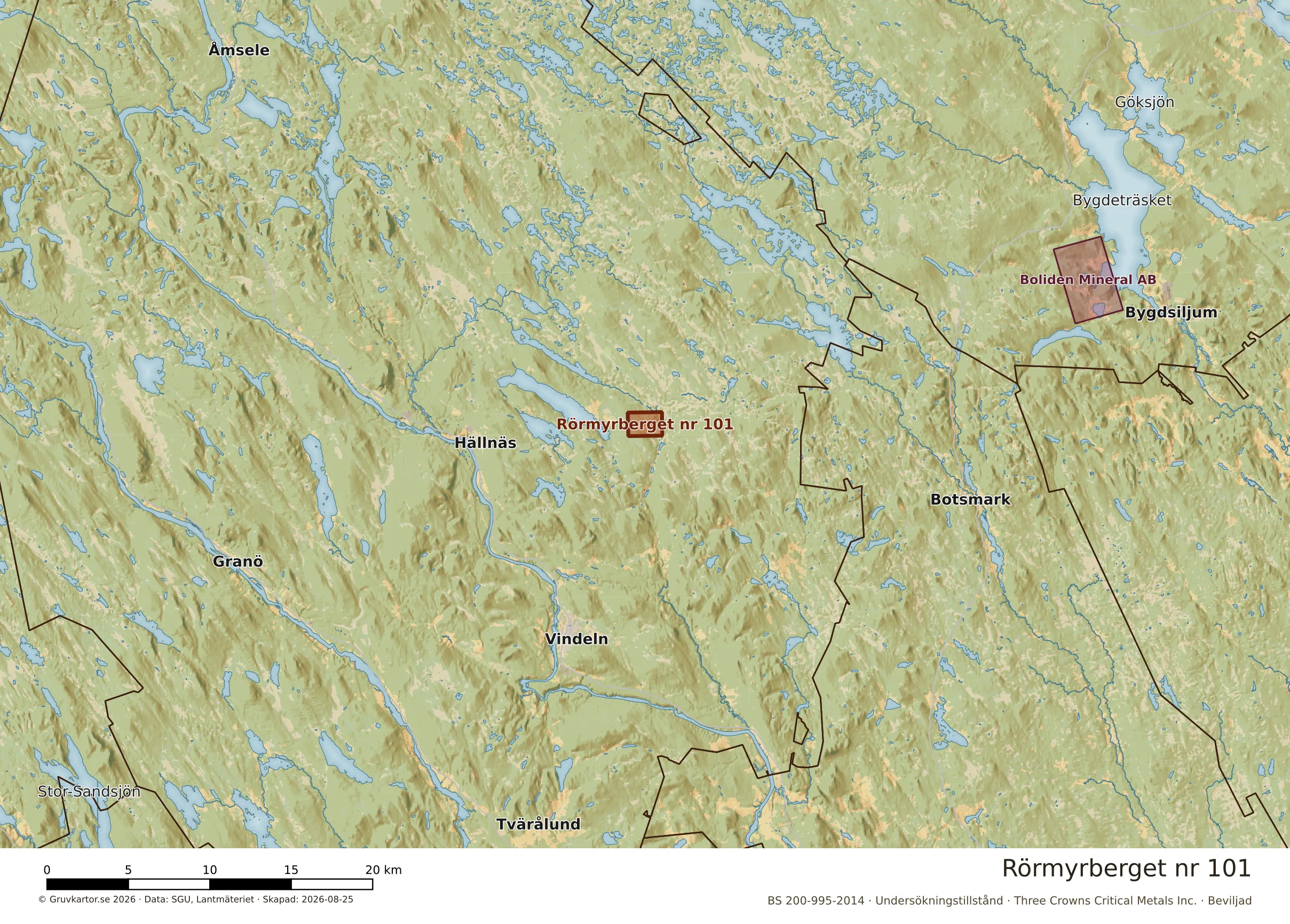 Översiktskarta över Rörmyrberget nr 101 i sitt landskap