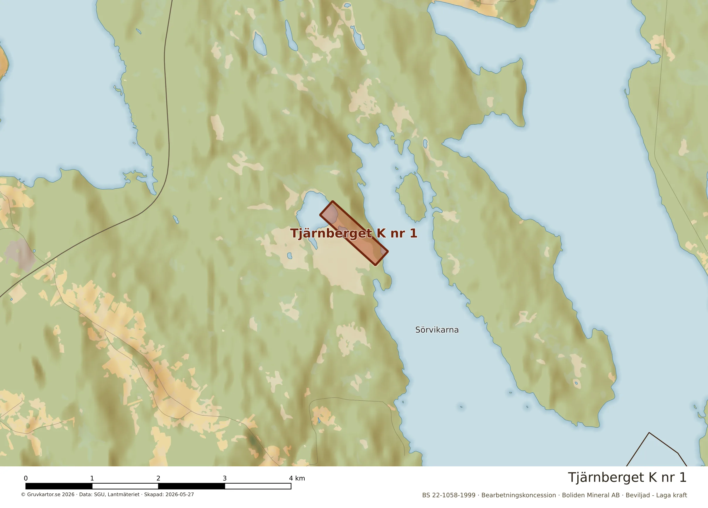 Närkarta över Tjärnberget K nr 1