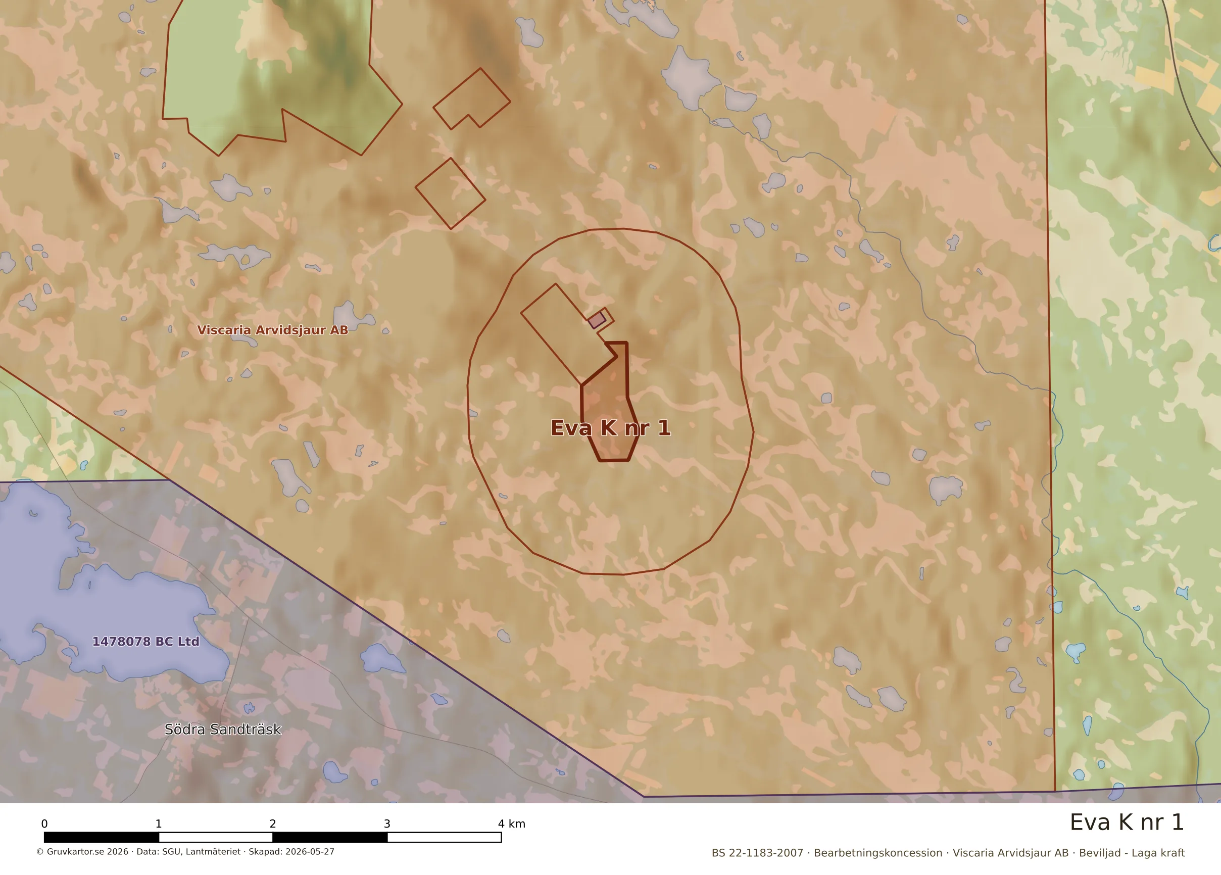 Närkarta över Eva K nr 1