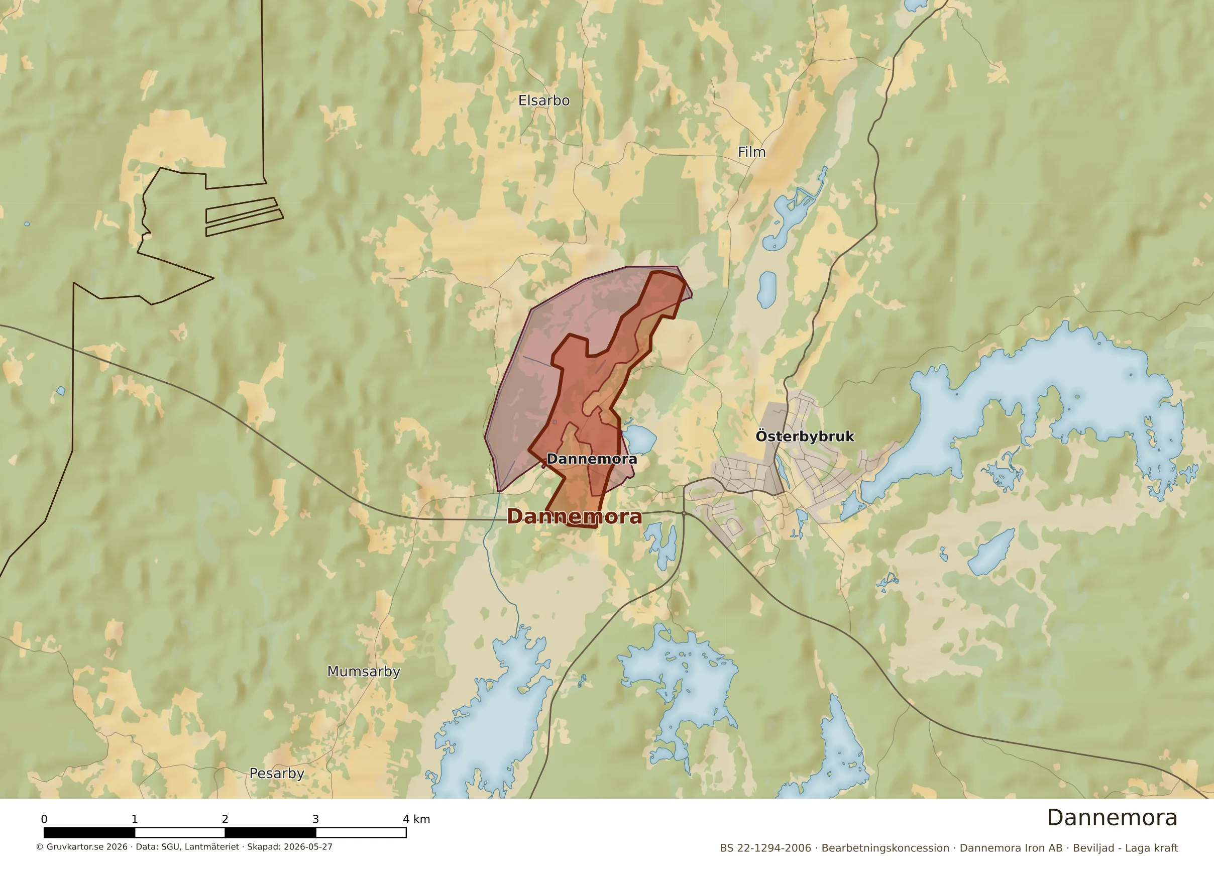 Närkarta över Dannemora