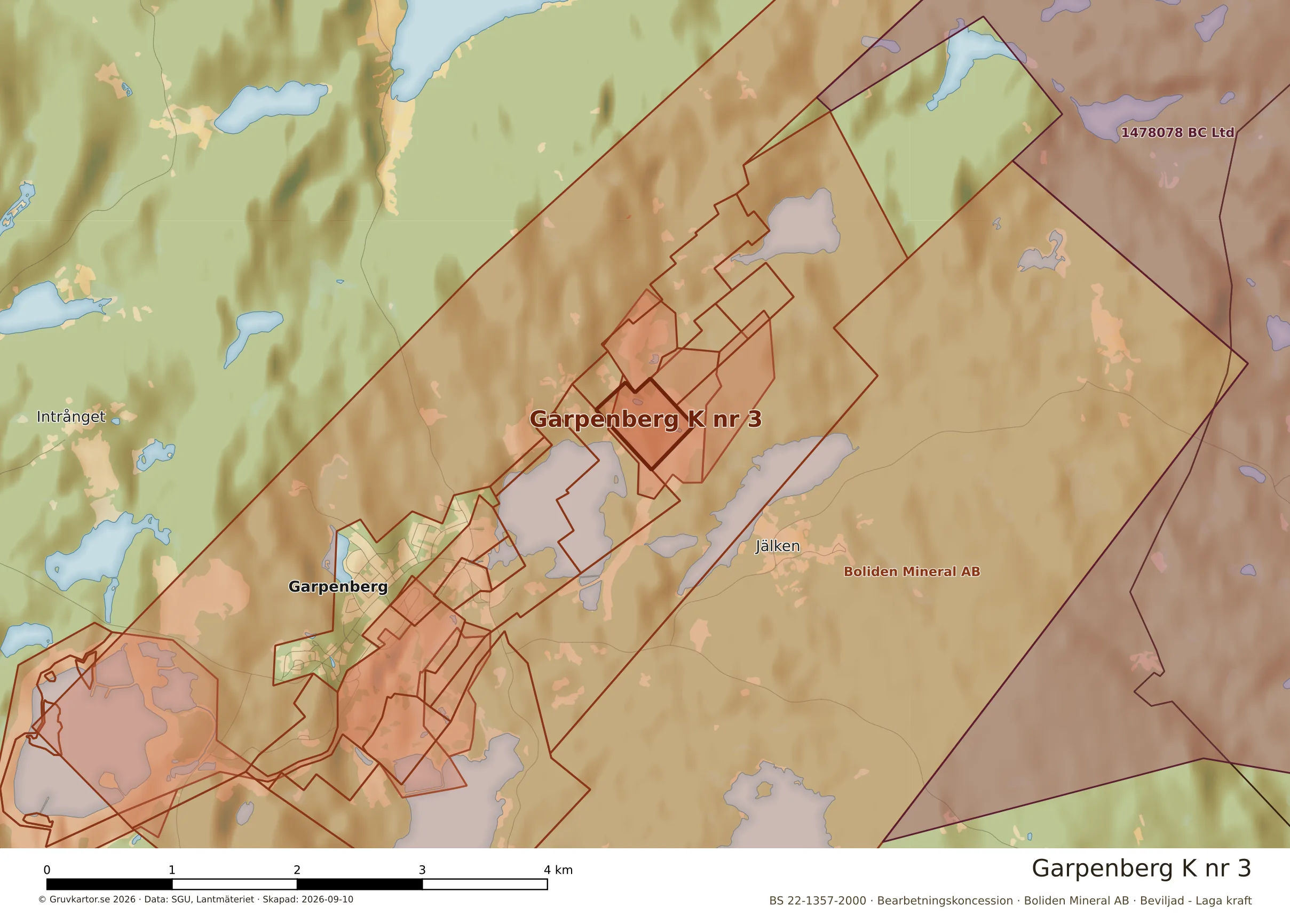 Närkarta över Garpenberg K nr 3