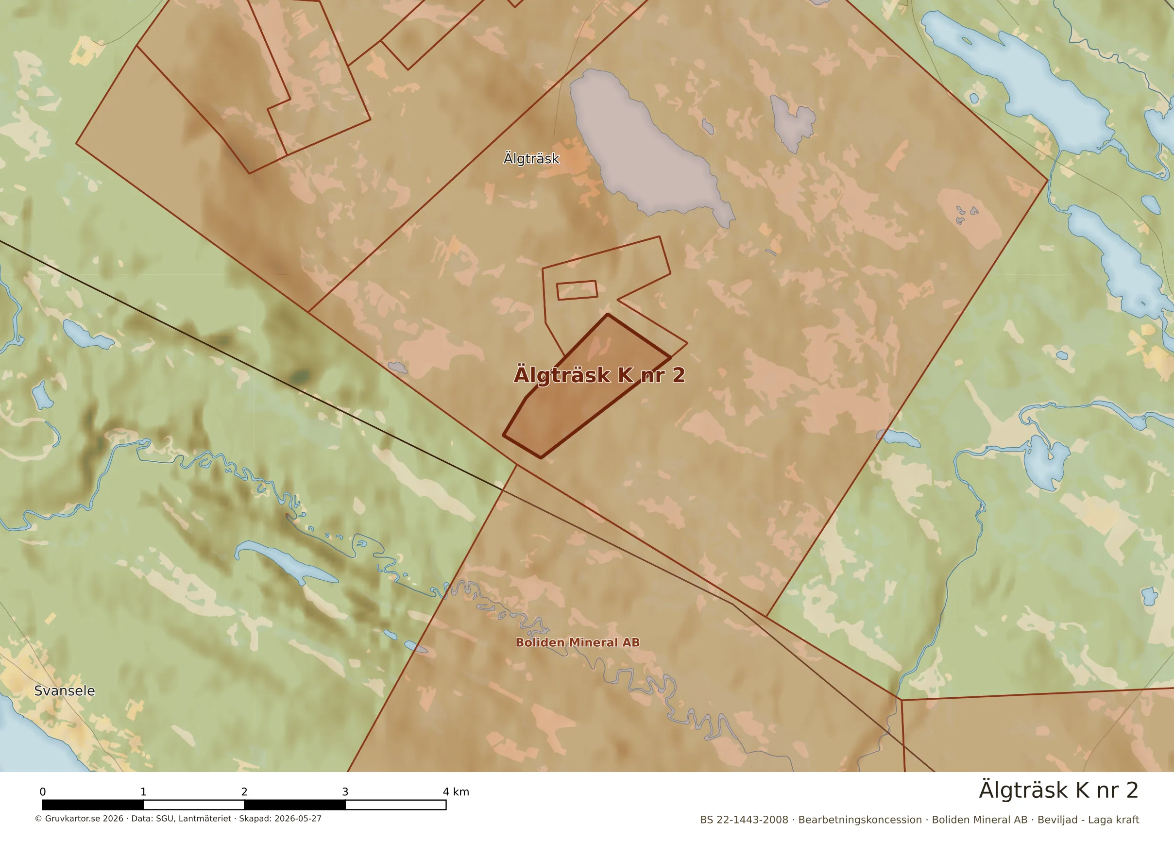 Närkarta över Älgträsk K nr 2