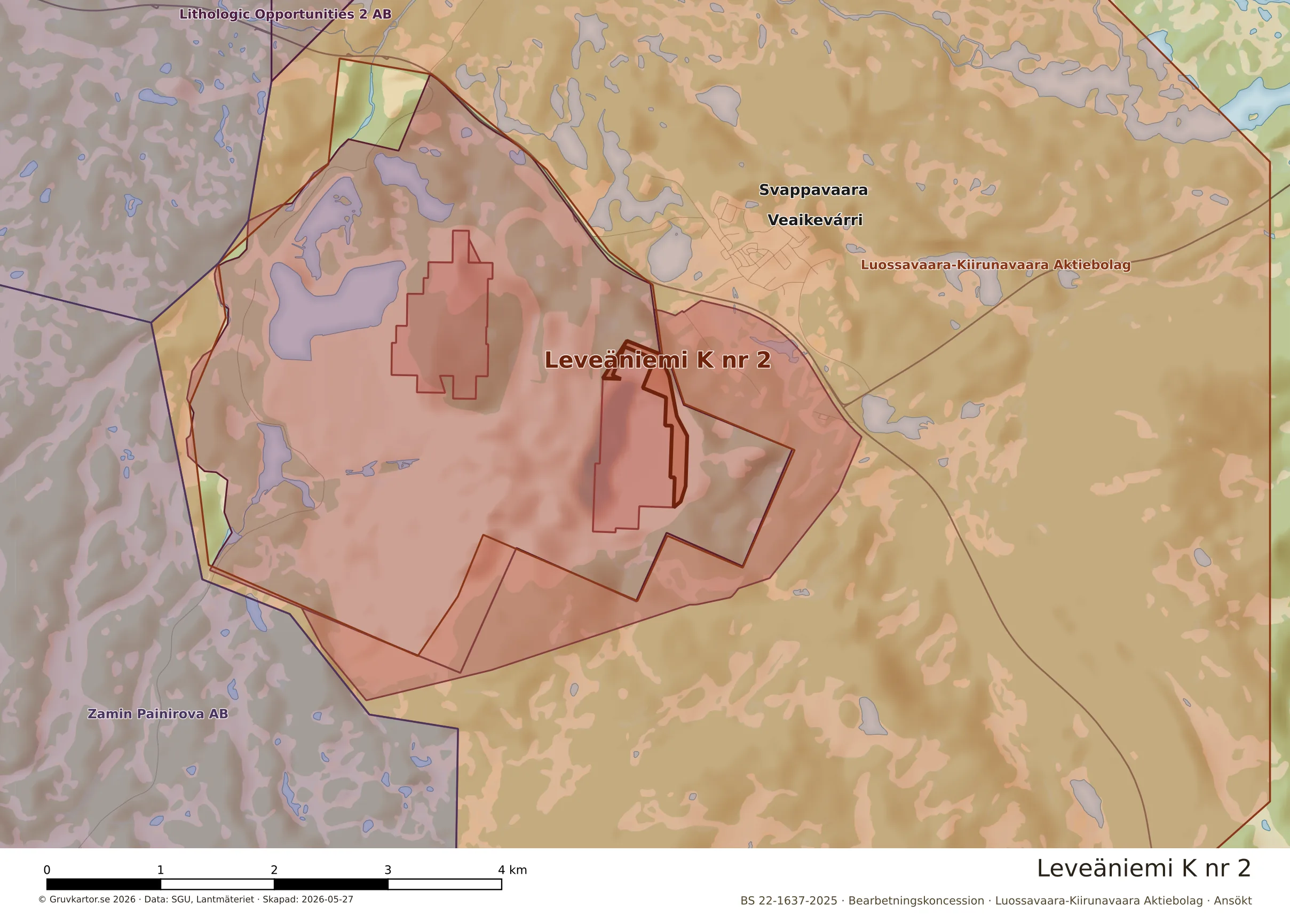Närkarta över Leveäniemi K nr 2