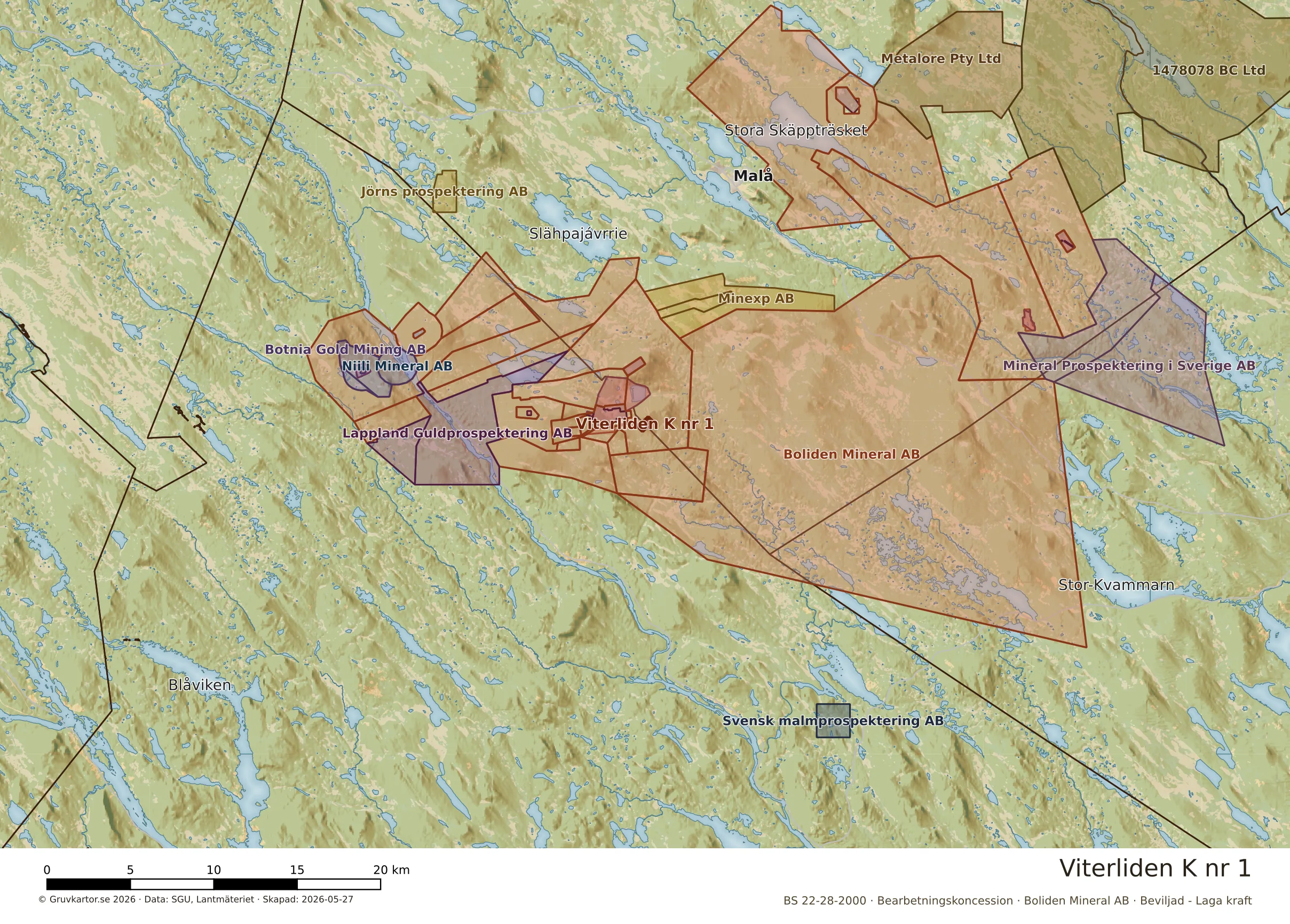 Översiktskarta över Häbbersfors K nr 2 i sitt landskap