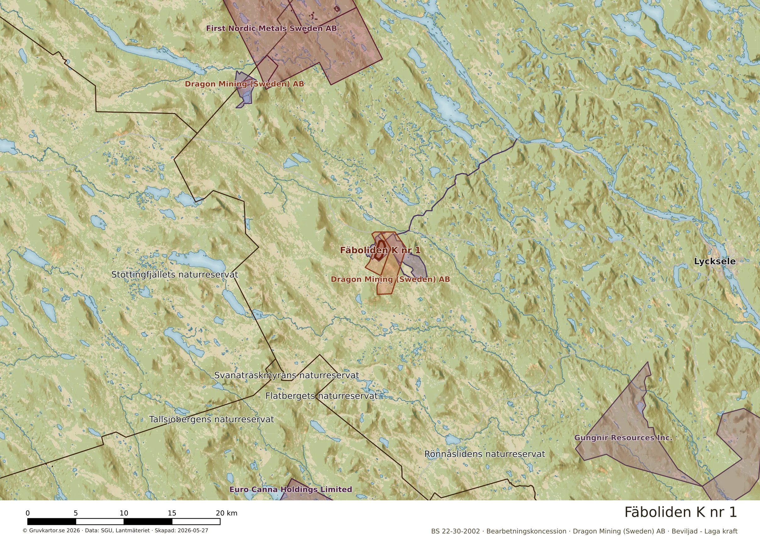 Översiktskarta över Fäboliden K nr 1 i sitt landskap