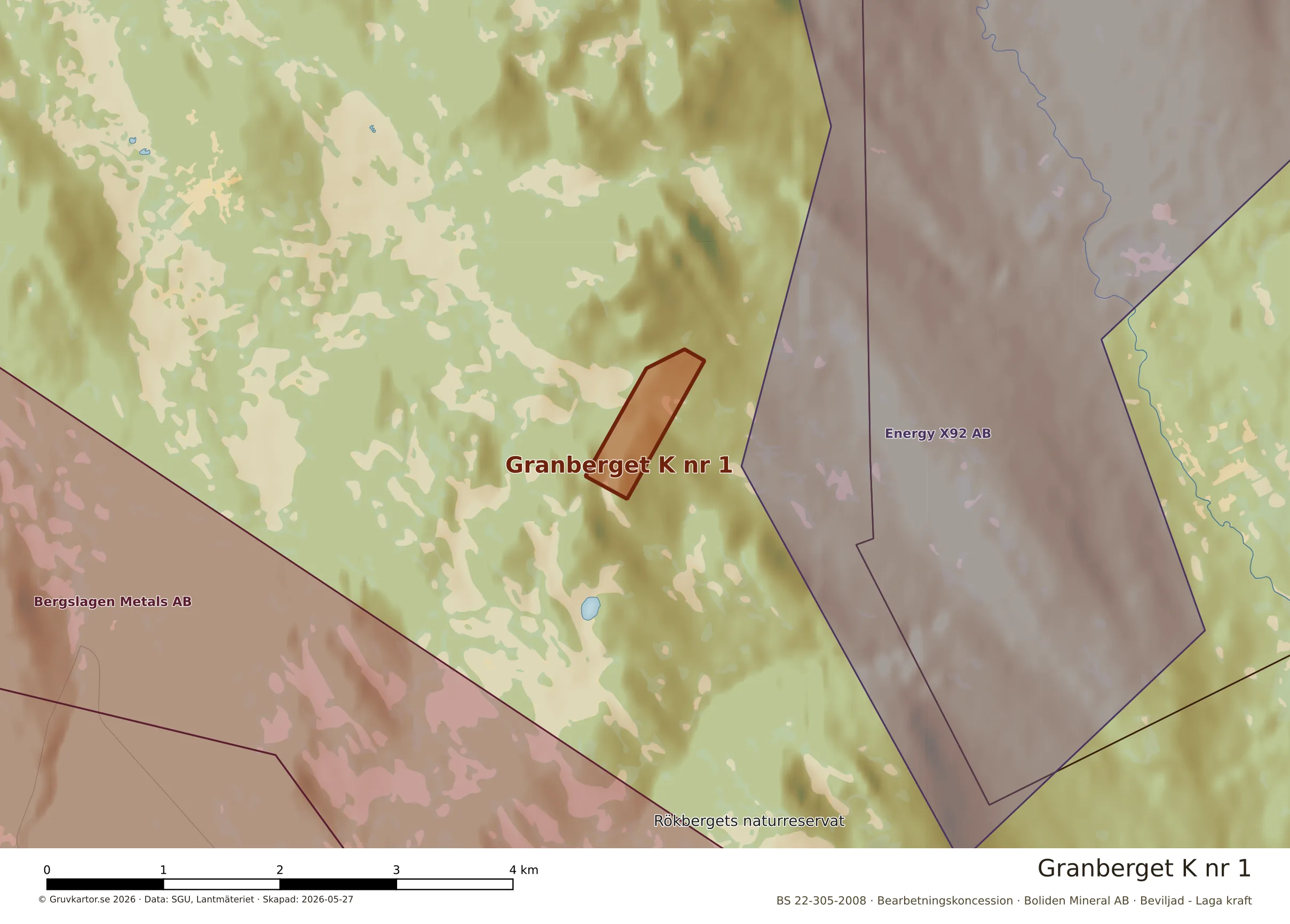 Närkarta över Granberget K nr 1
