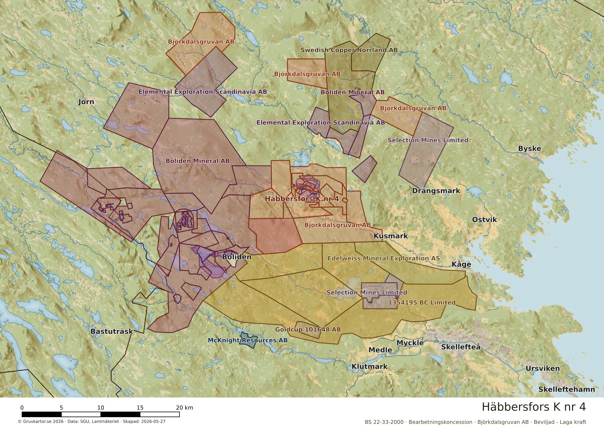 Översiktskarta över Häbbersfors K nr 4 i sitt landskap