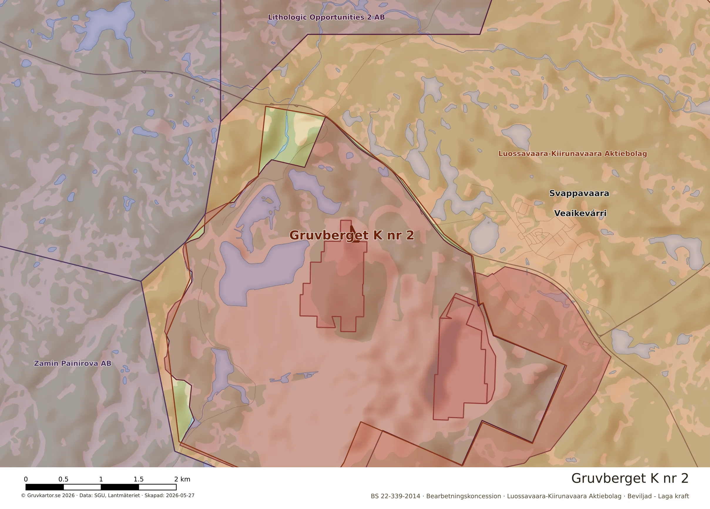Närkarta över Gruvberget K nr 2