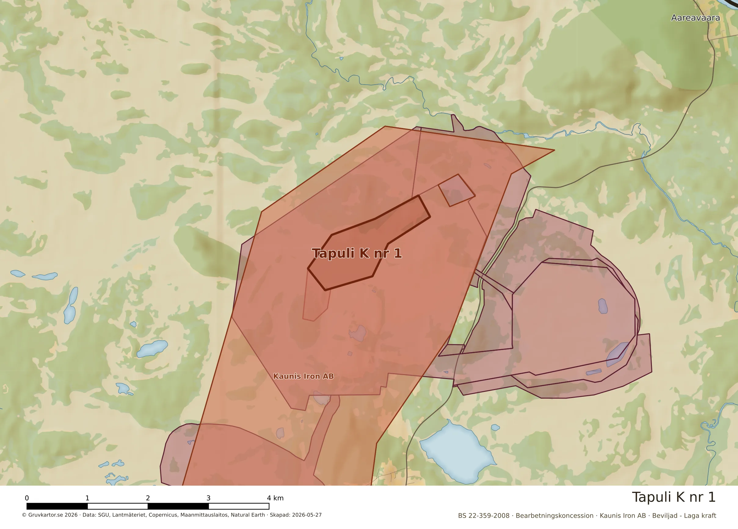 Närkarta över Tapuli K nr 1