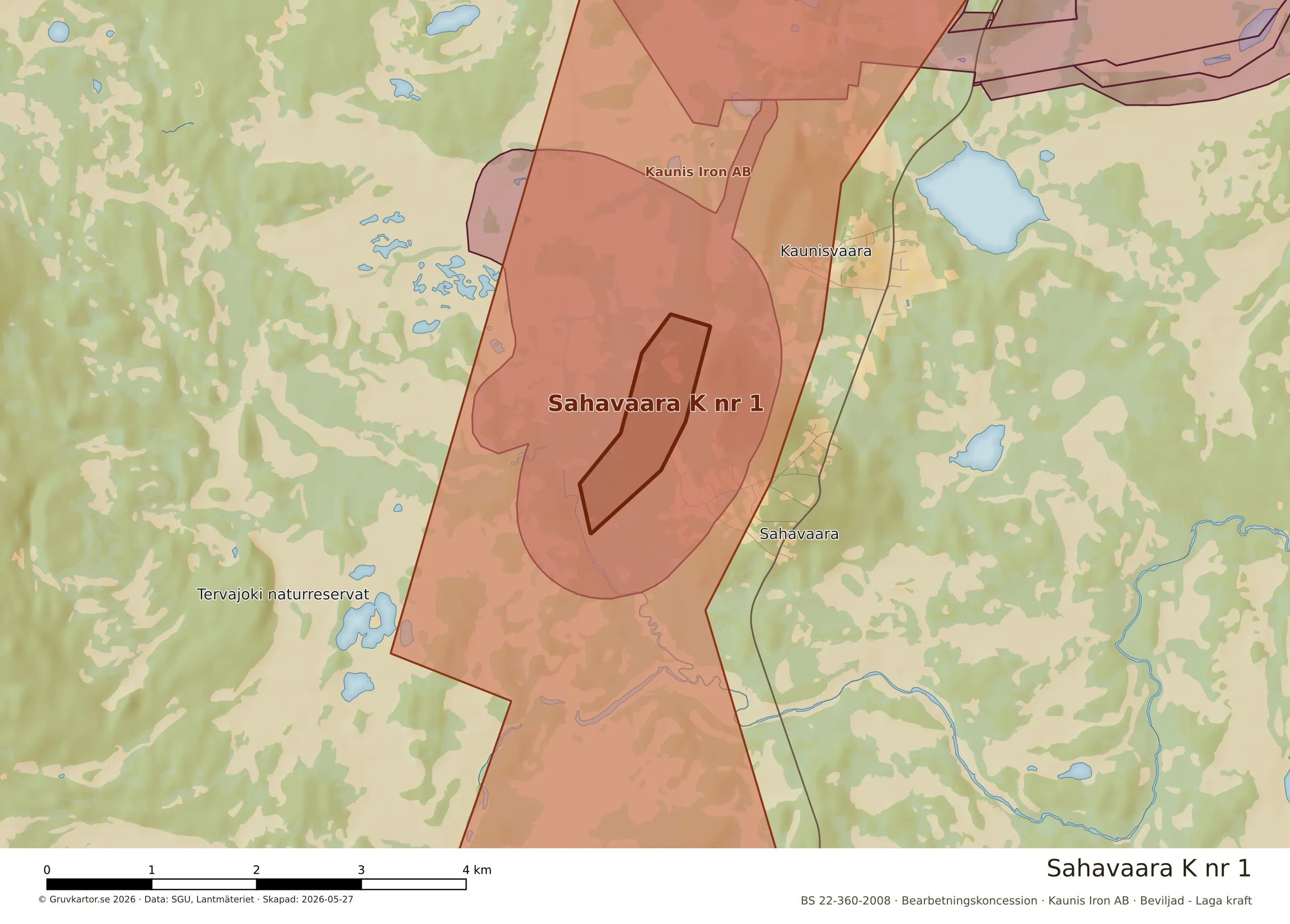 Närkarta över Sahavaara K nr 1