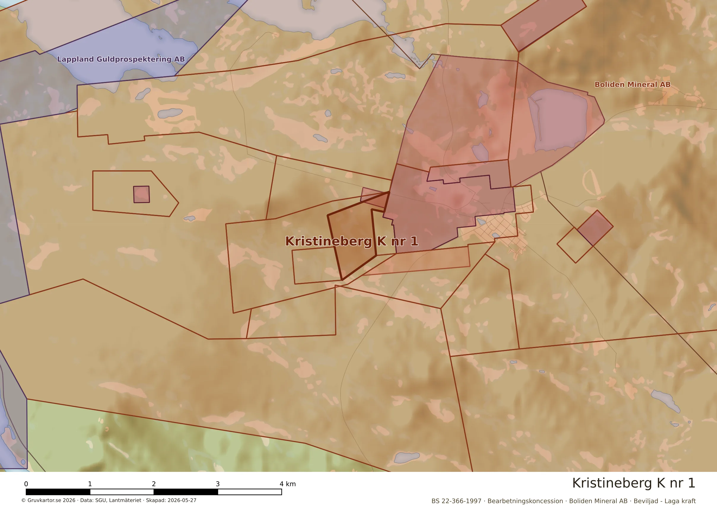 Närkarta över Kristineberg K nr 1