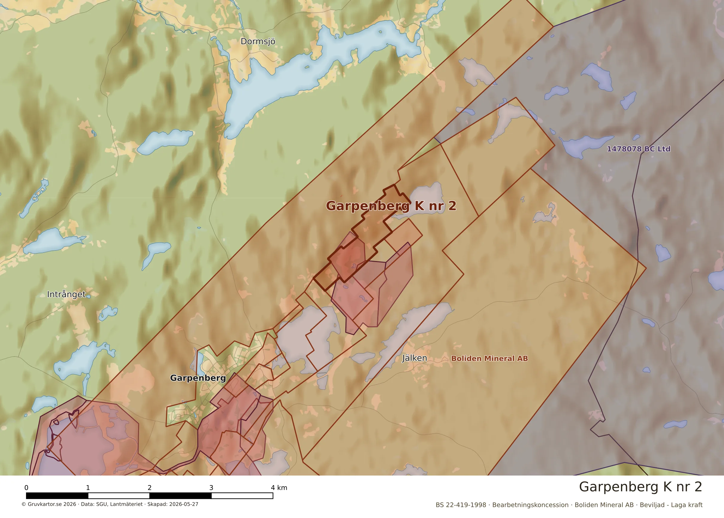 Närkarta över Garpenberg K nr 2