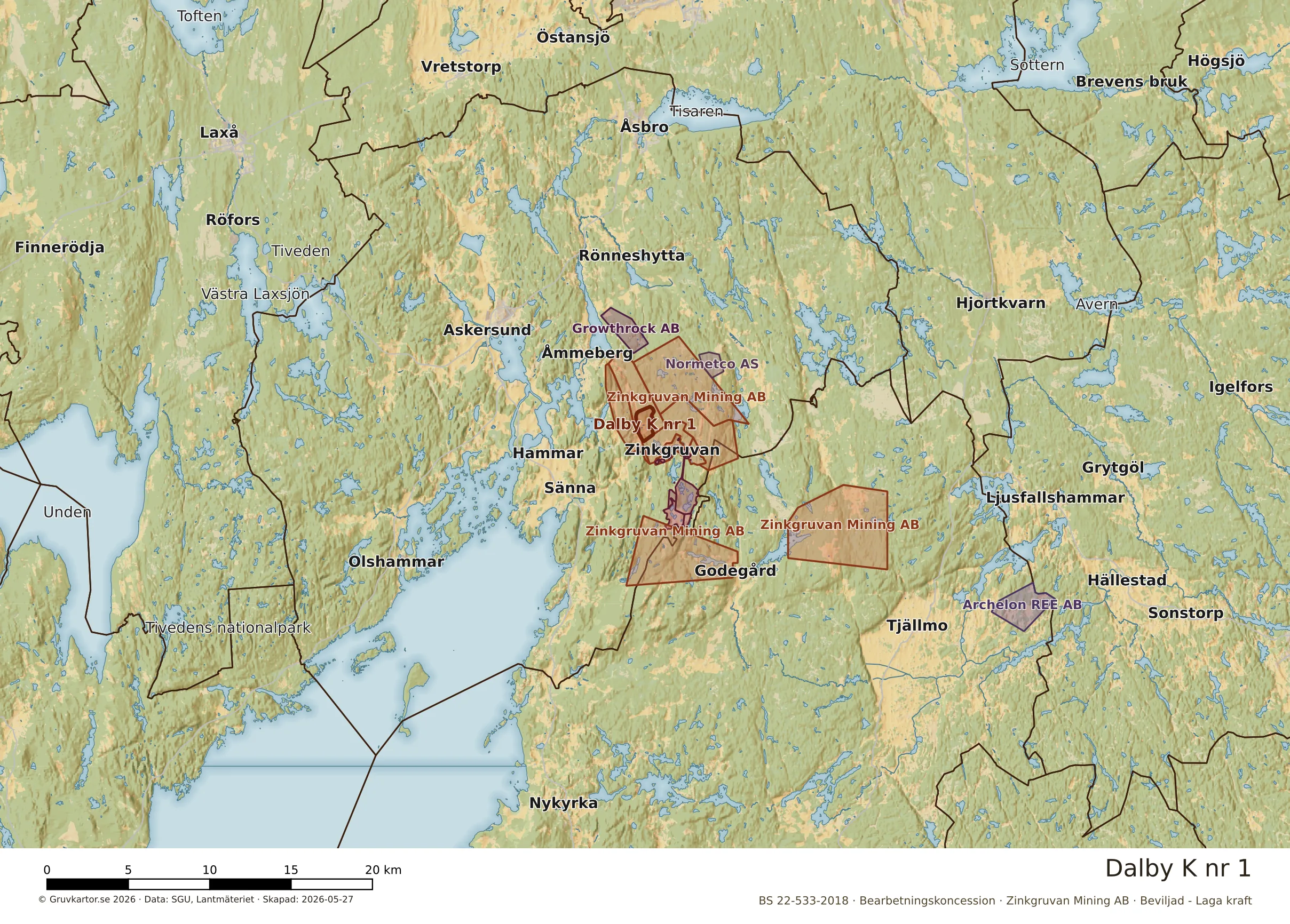 Översiktskarta över Dalby K nr 1 i sitt landskap