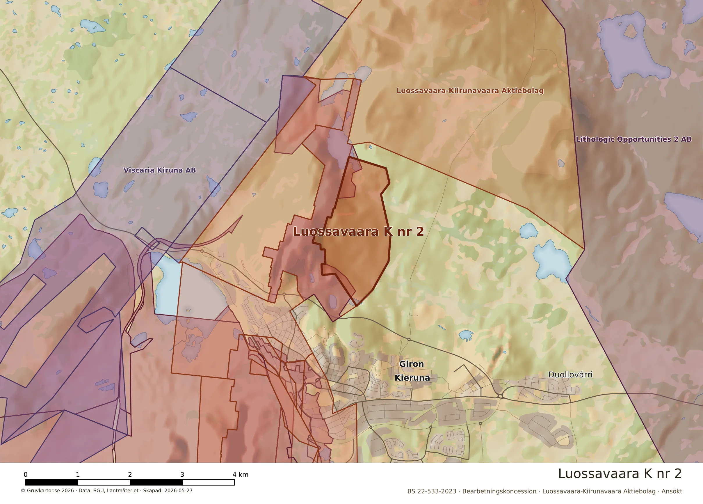 Närkarta över Luossavaara K nr 2