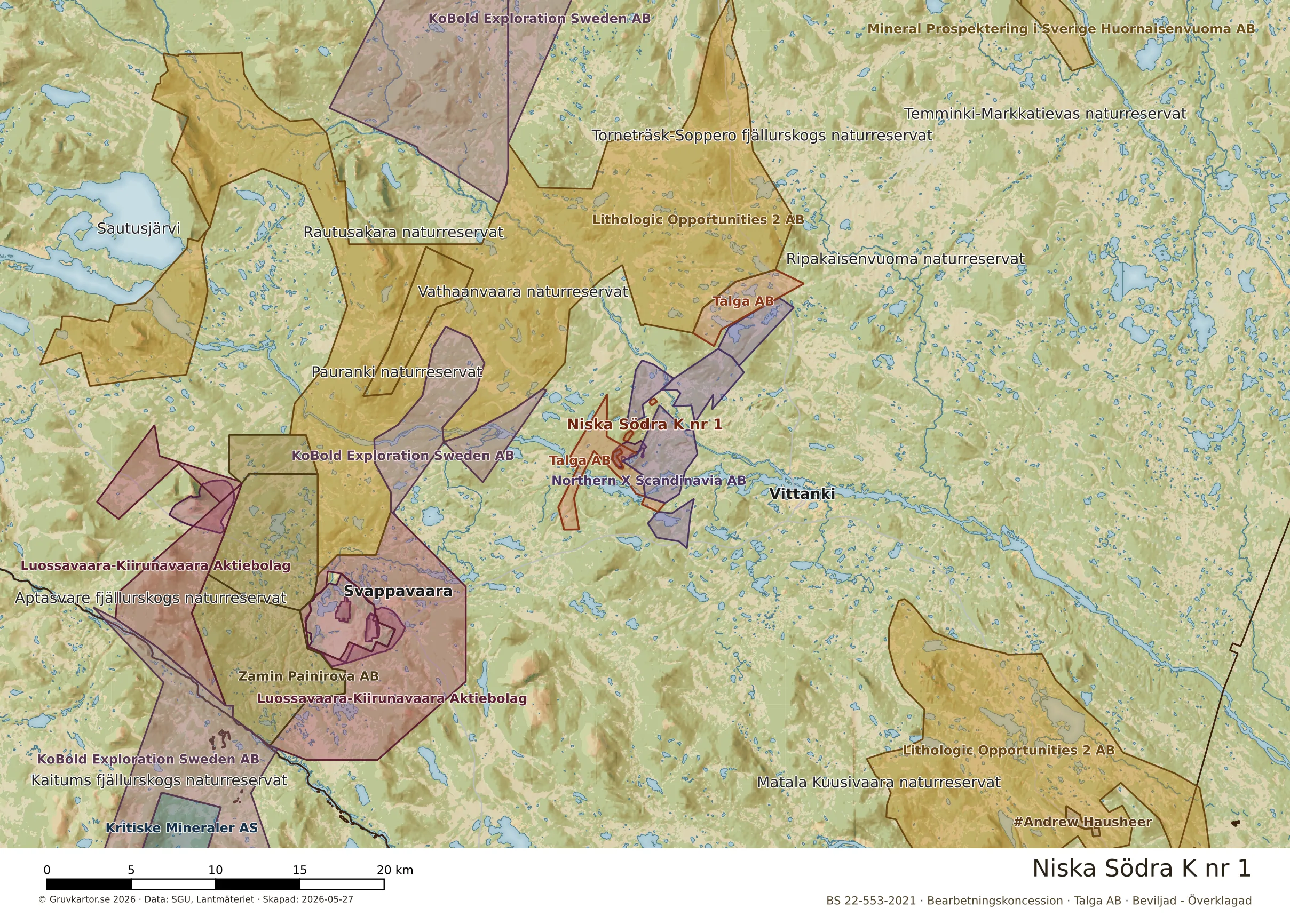 Översiktskarta över Niska Södra K nr 1 i sitt landskap