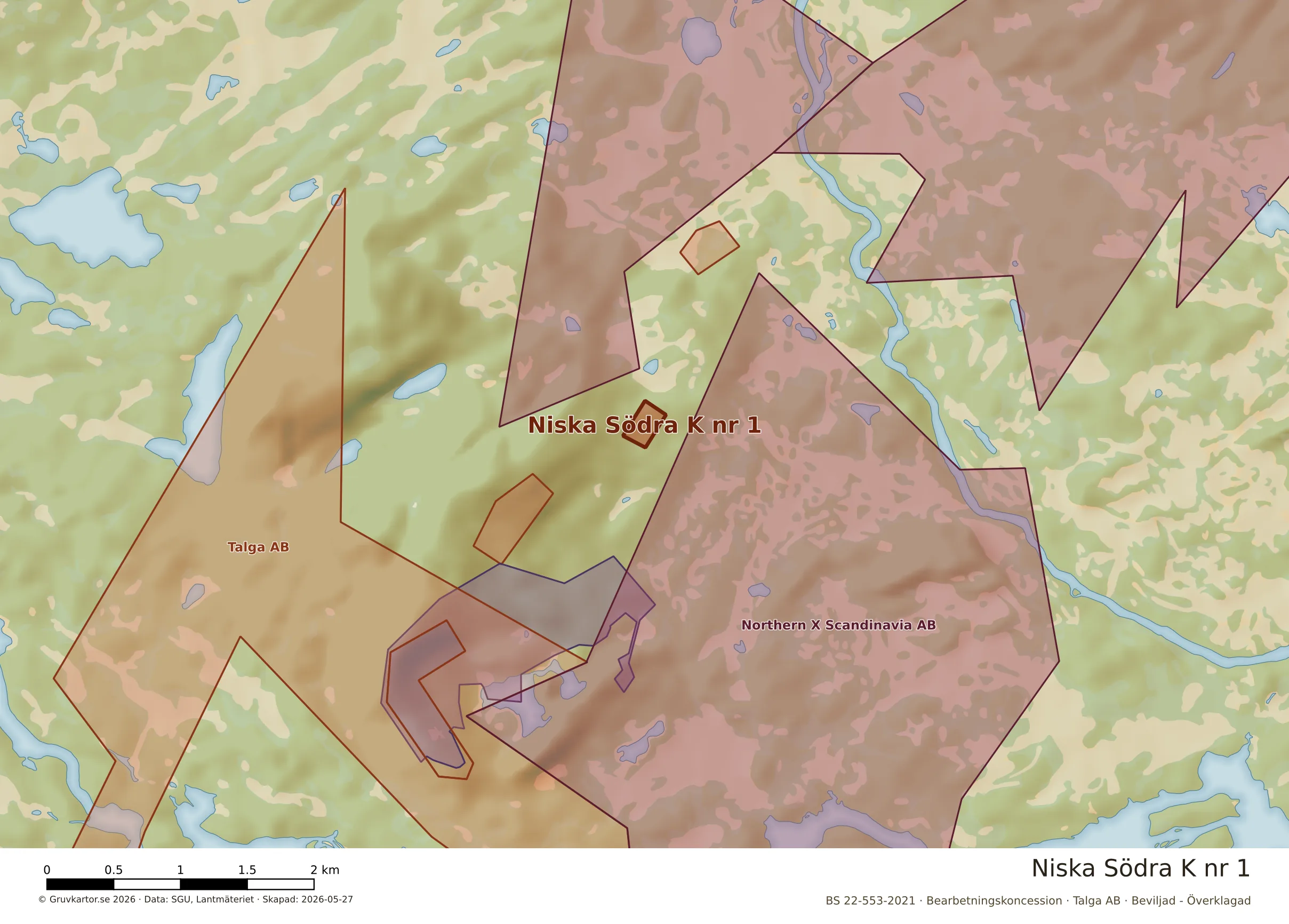 Närkarta över Niska Södra K nr 1