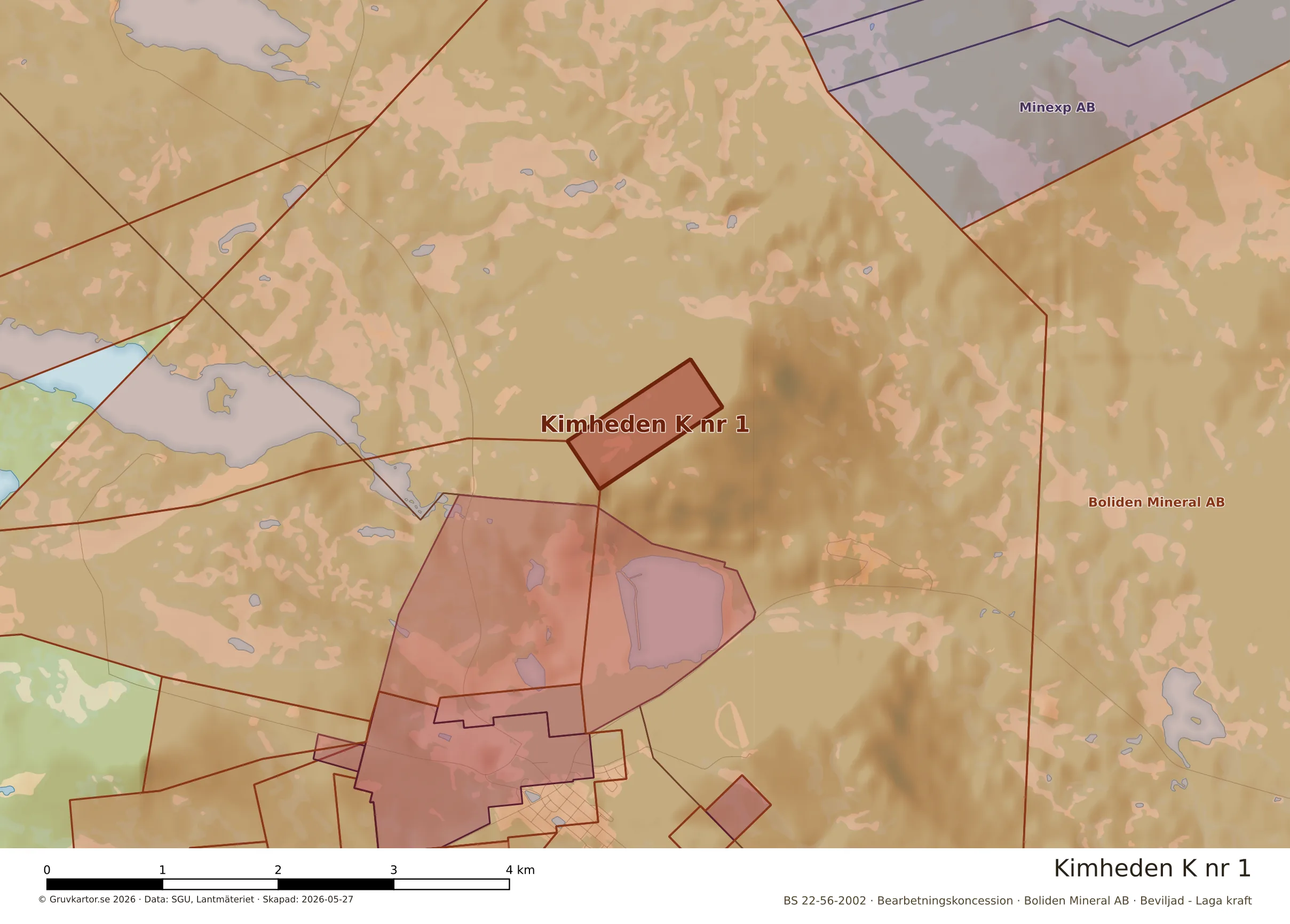 Närkarta över Kimheden K nr 1