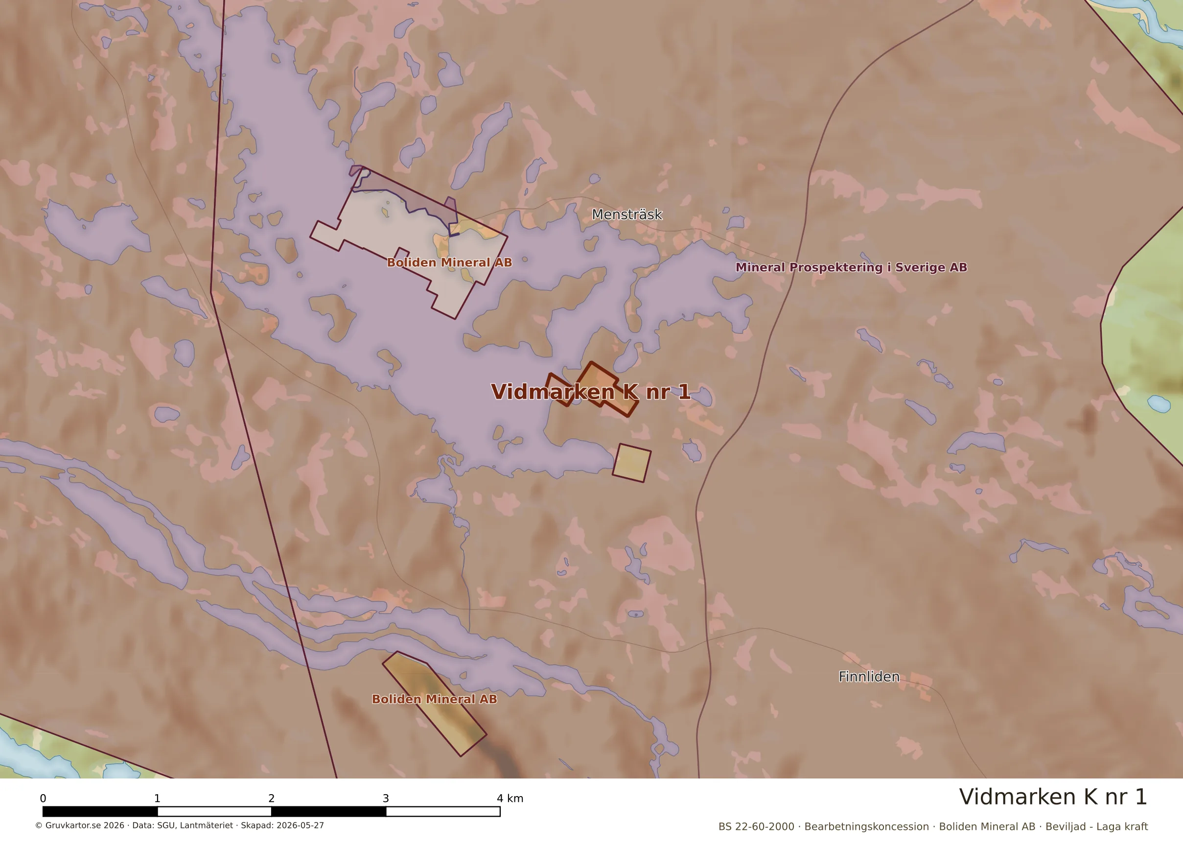 Närkarta över Vidmarken K nr 1