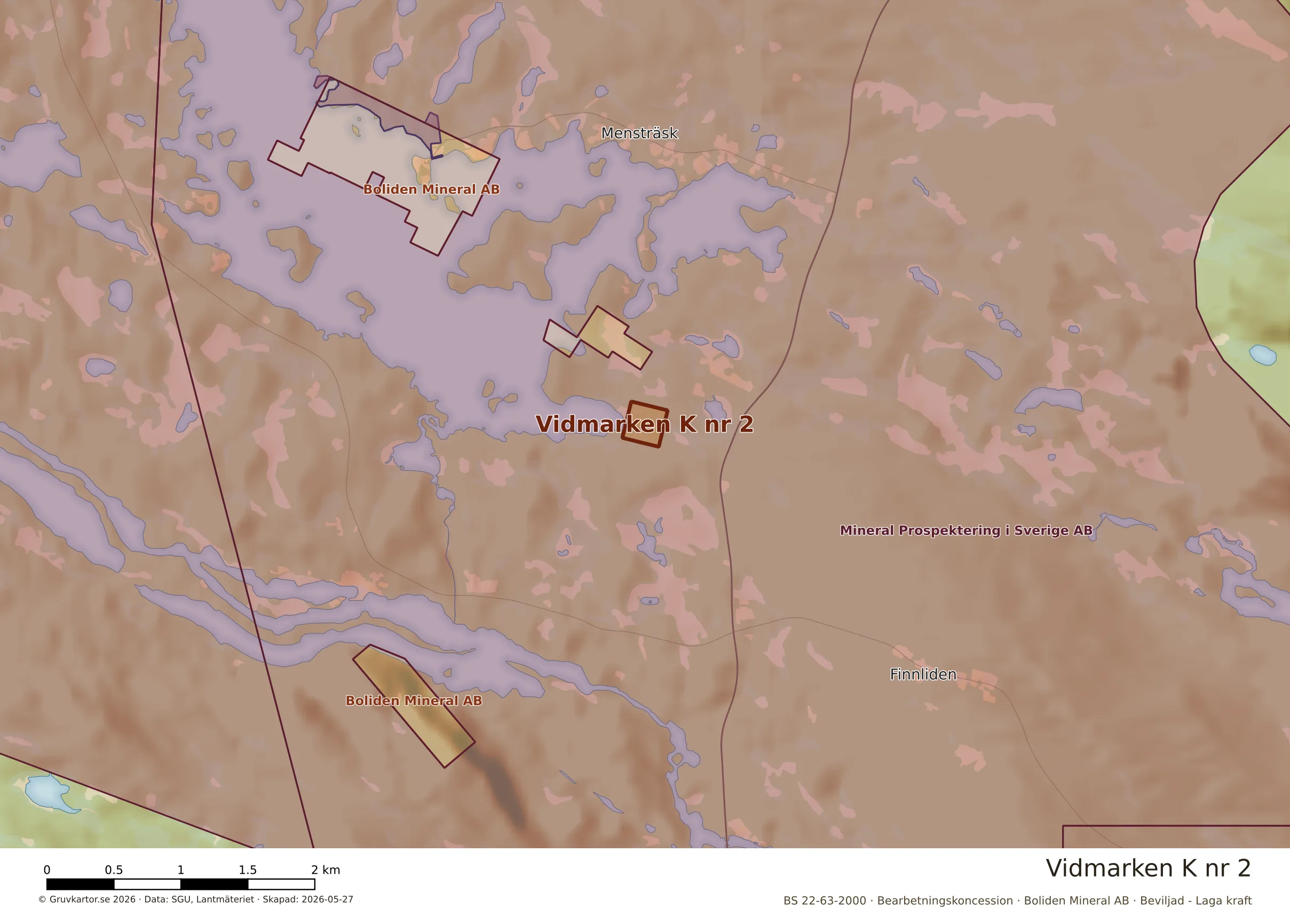 Närkarta över Vidmarken K nr 2