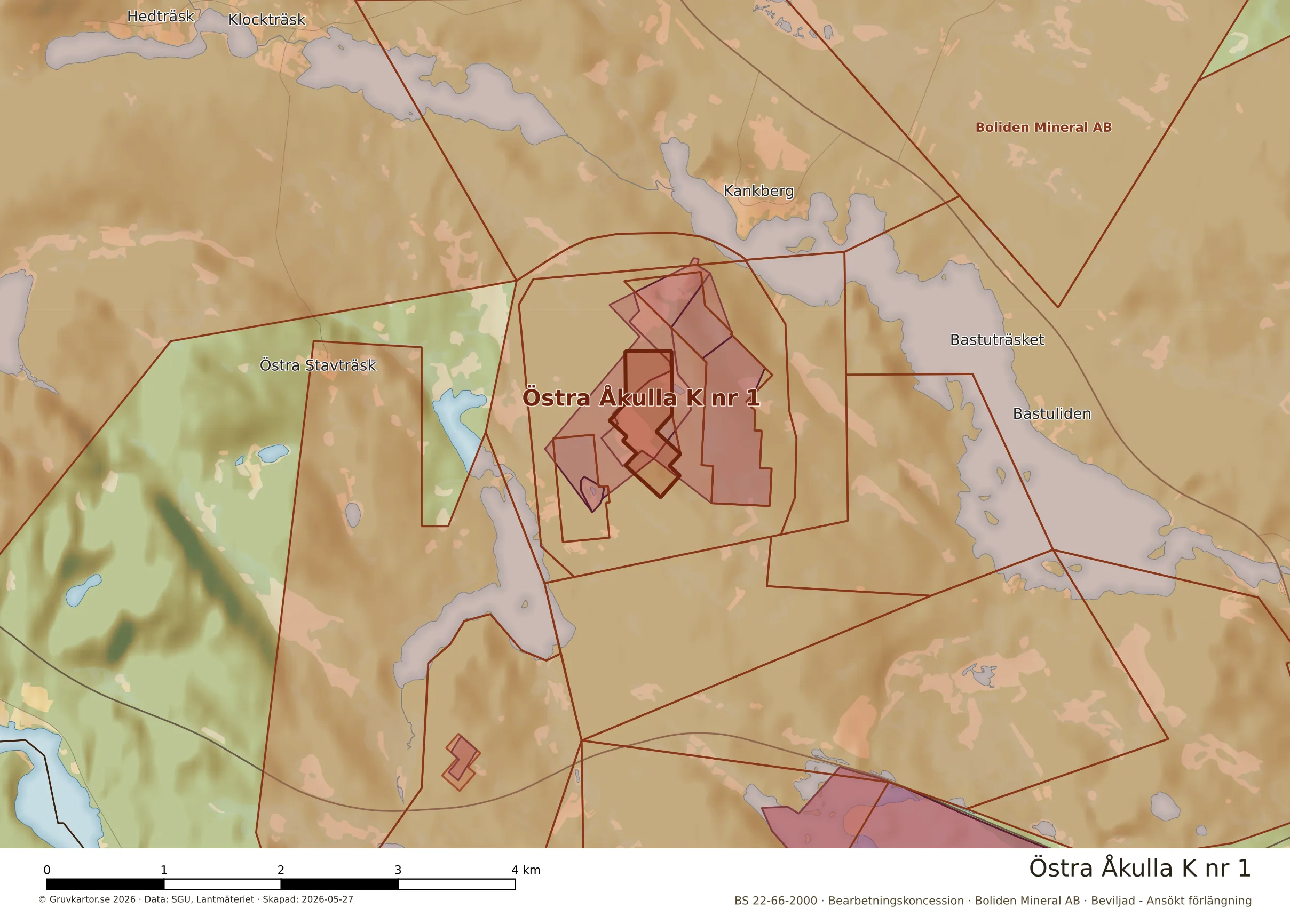 Närkarta över Östra Åkulla K nr 1