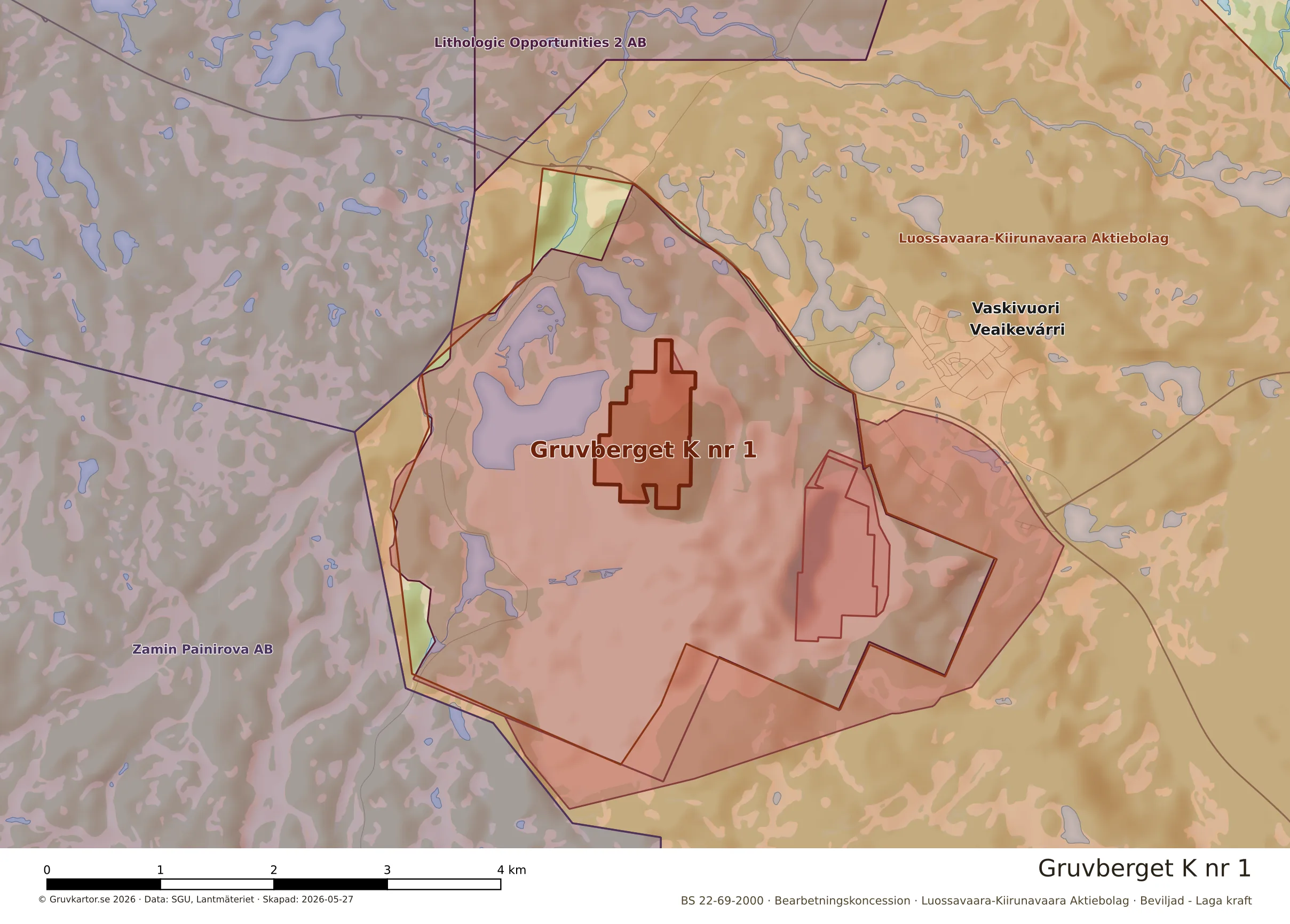 Närkarta över Gruvberget K nr 1