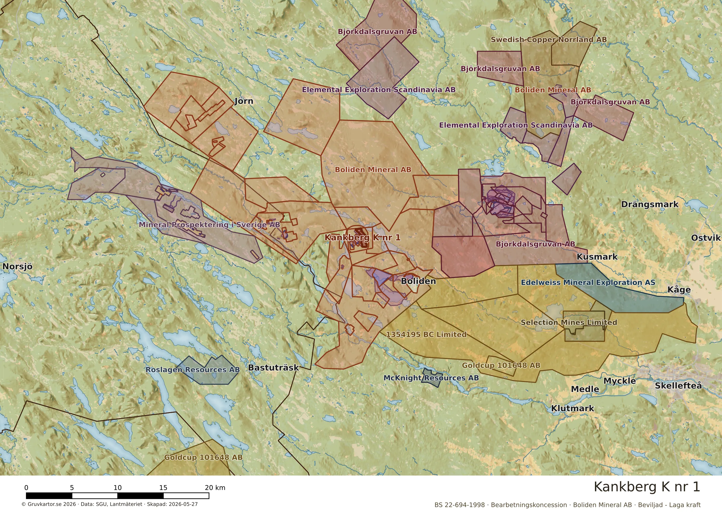 Översiktskarta över Kankberg K nr 1 i sitt landskap