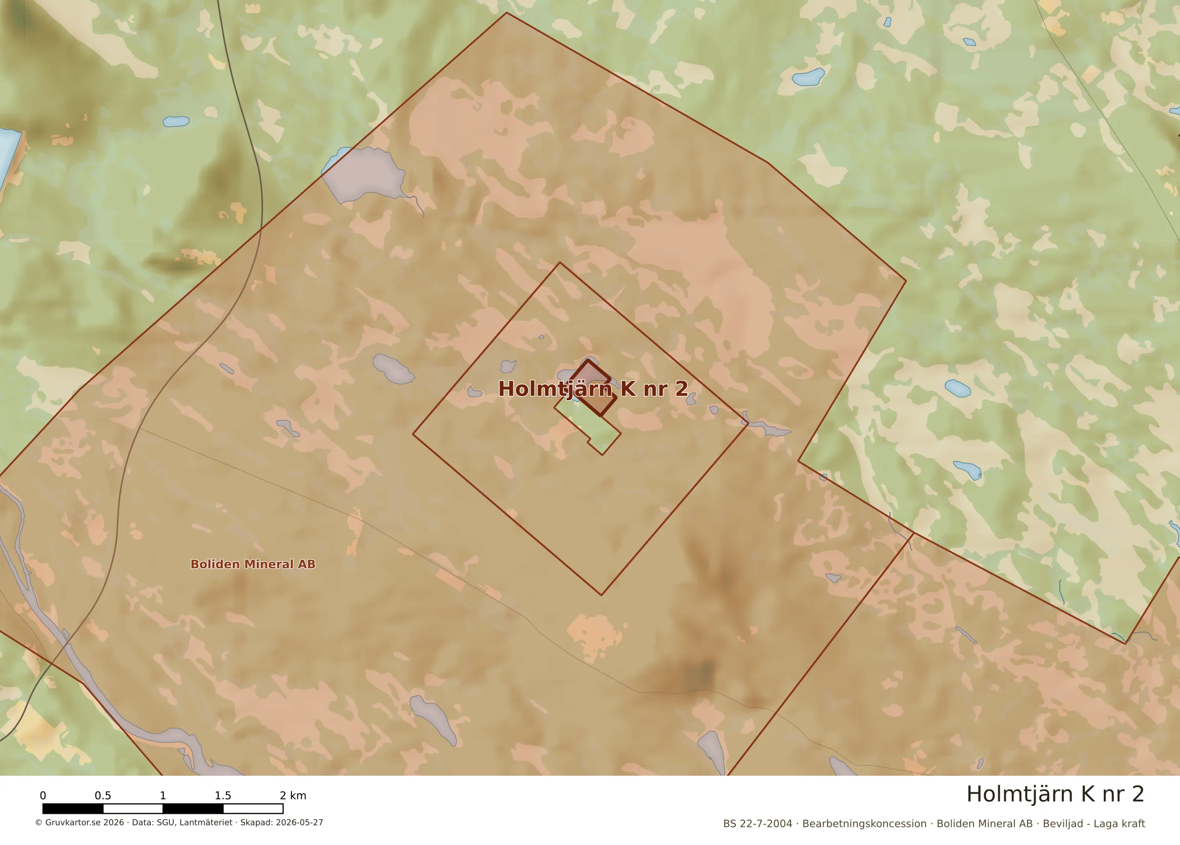 Närkarta över Holmtjärn K nr 2