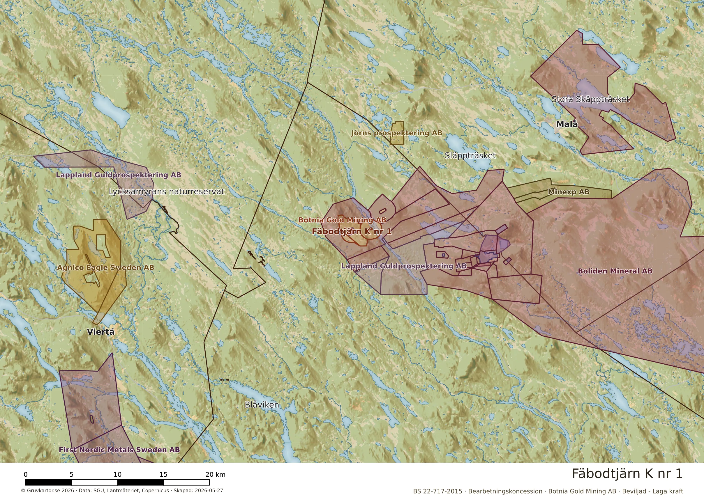 Översiktskarta över Fäbodtjärn K nr 1 i sitt landskap