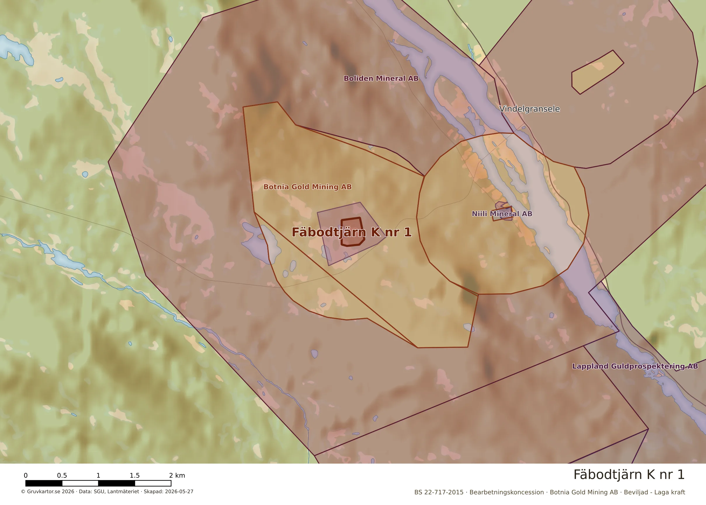 Närkarta över Fäbodtjärn K nr 1