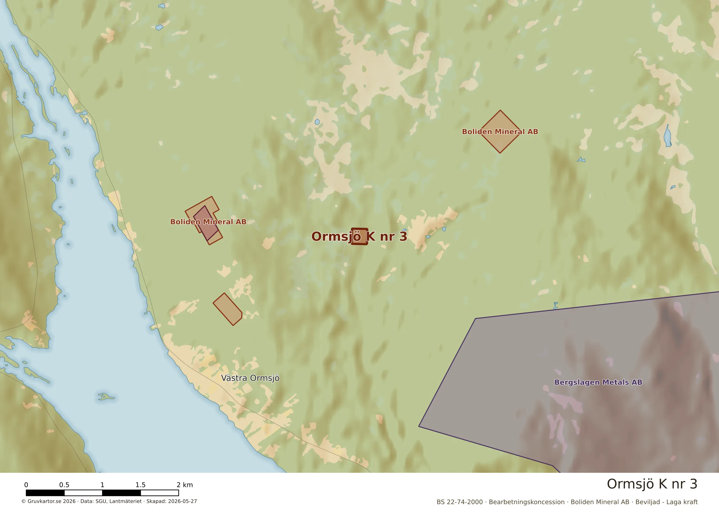 Närkarta över Ormsjö K nr 3