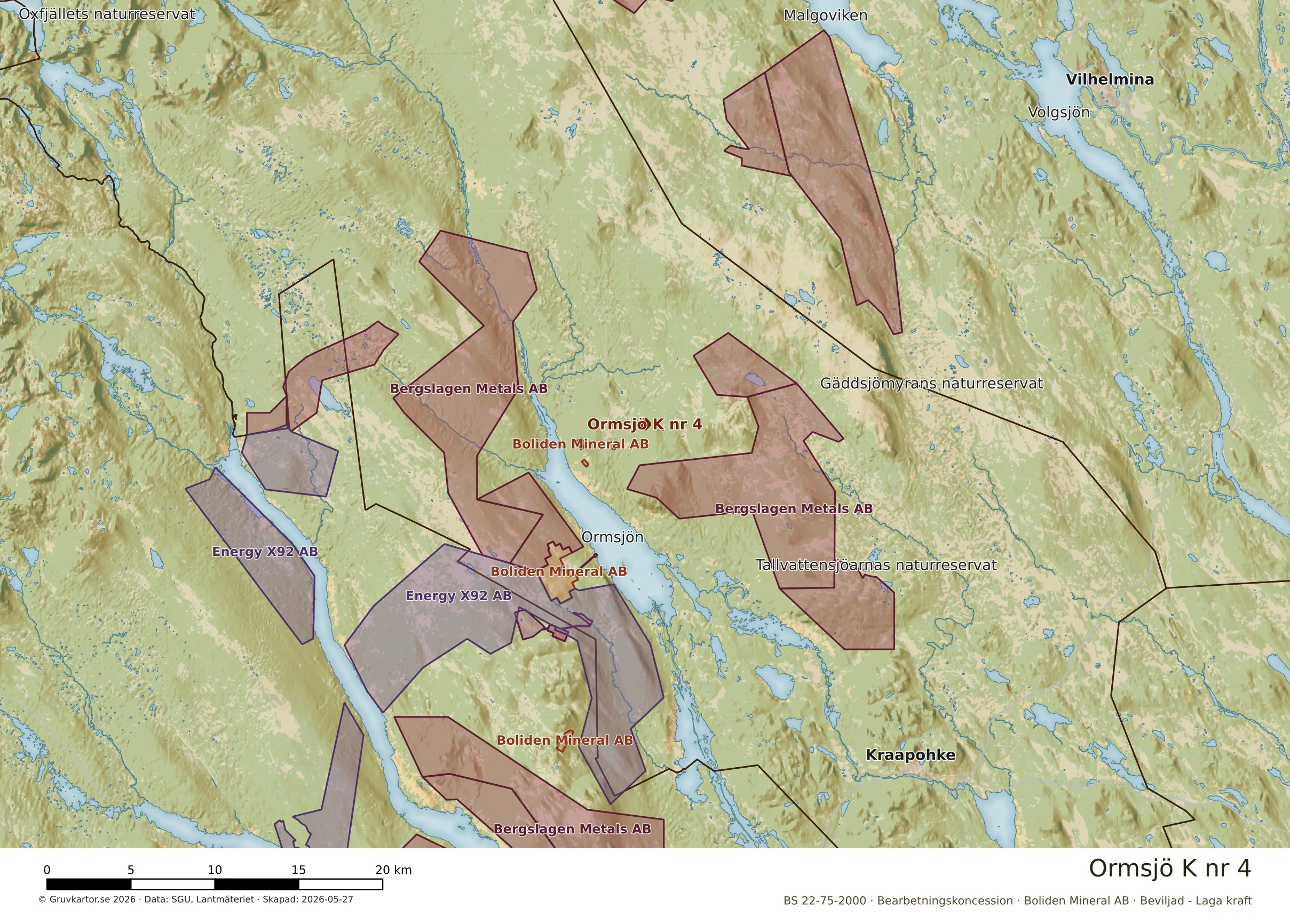 Översiktskarta över Ormsjö K nr 4 i sitt landskap