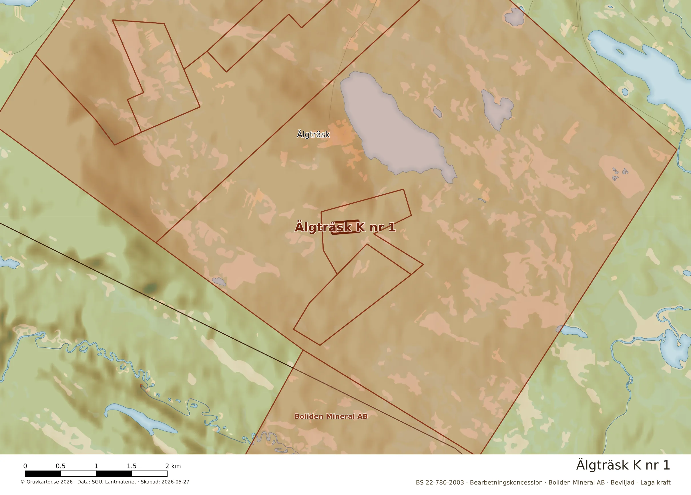Närkarta över Älgträsk K nr 1