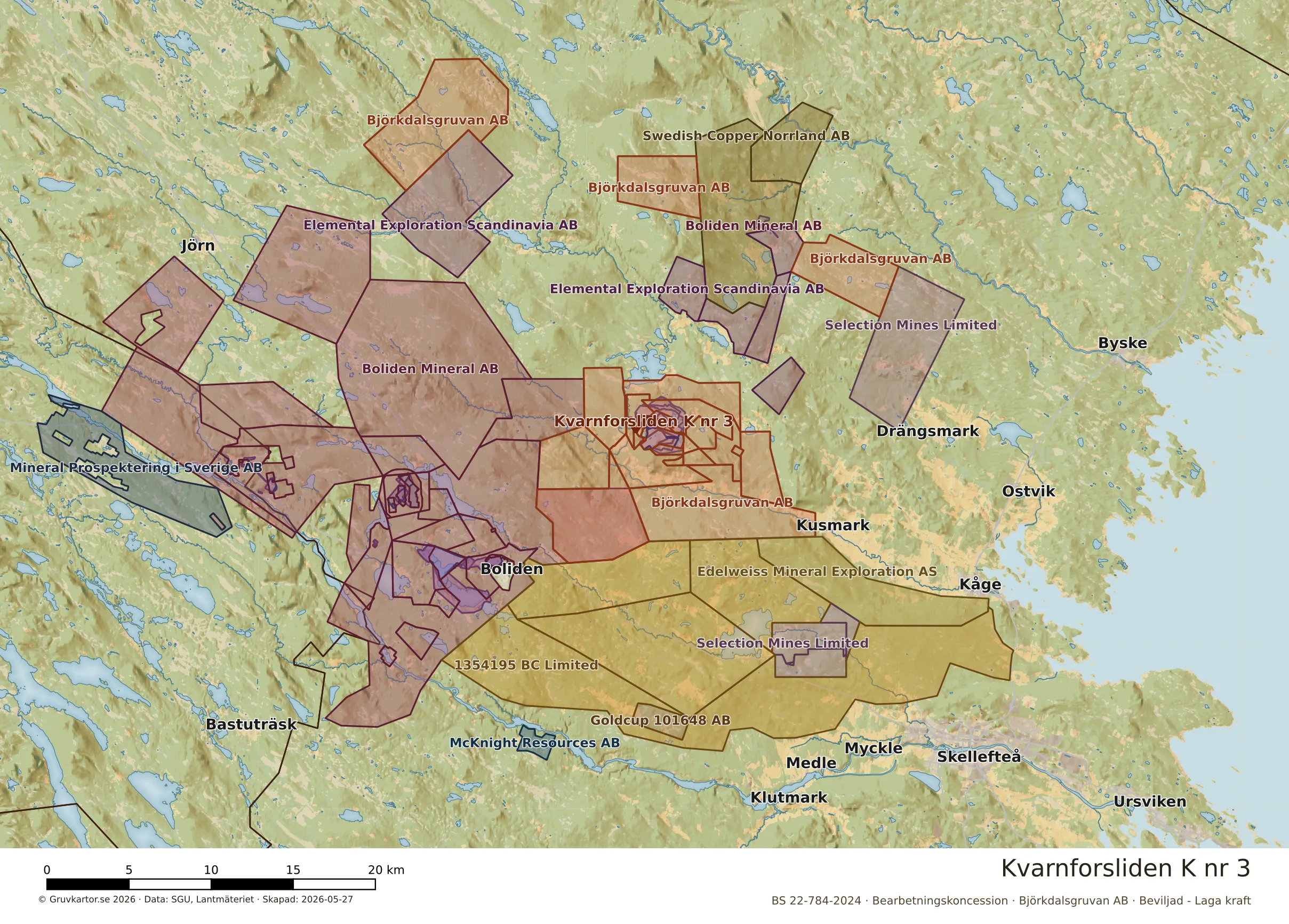 Översiktskarta över Kvarnforsliden K nr 3 i sitt landskap