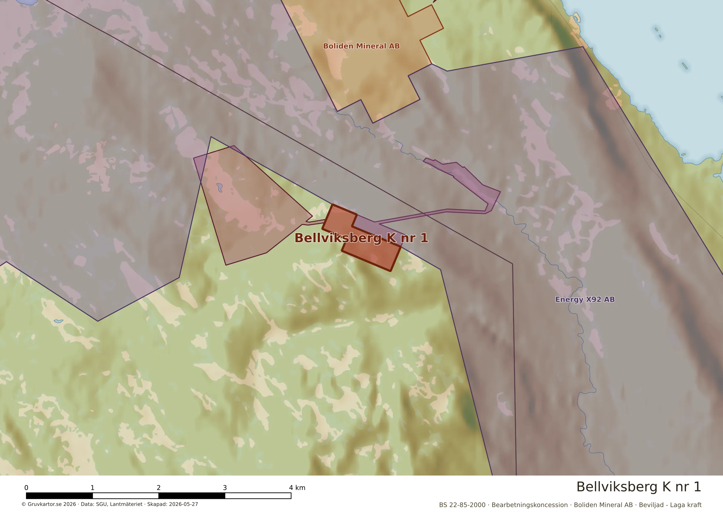 Närkarta över Bellviksberg K nr 1