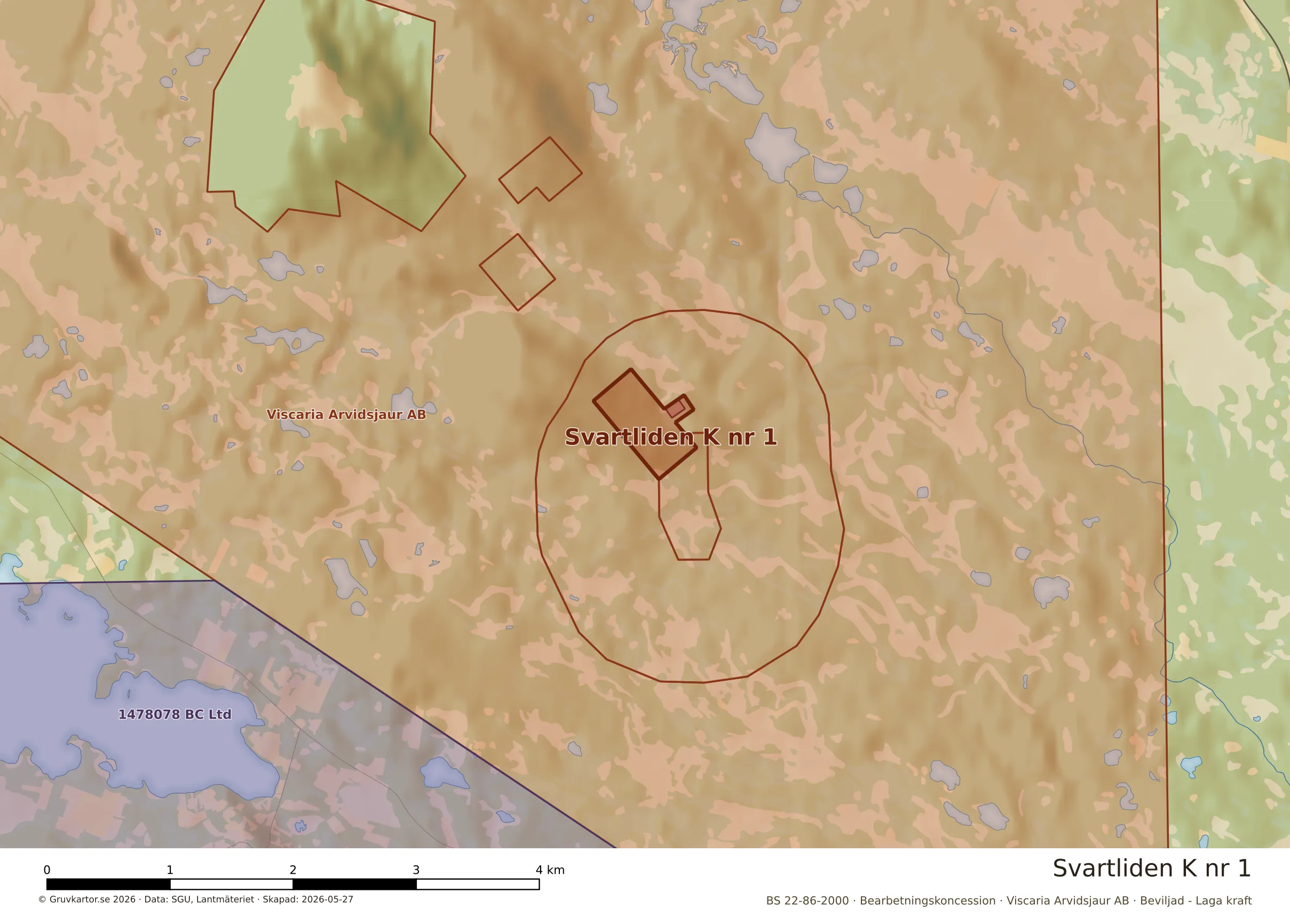 Närkarta över Svartliden K nr 1