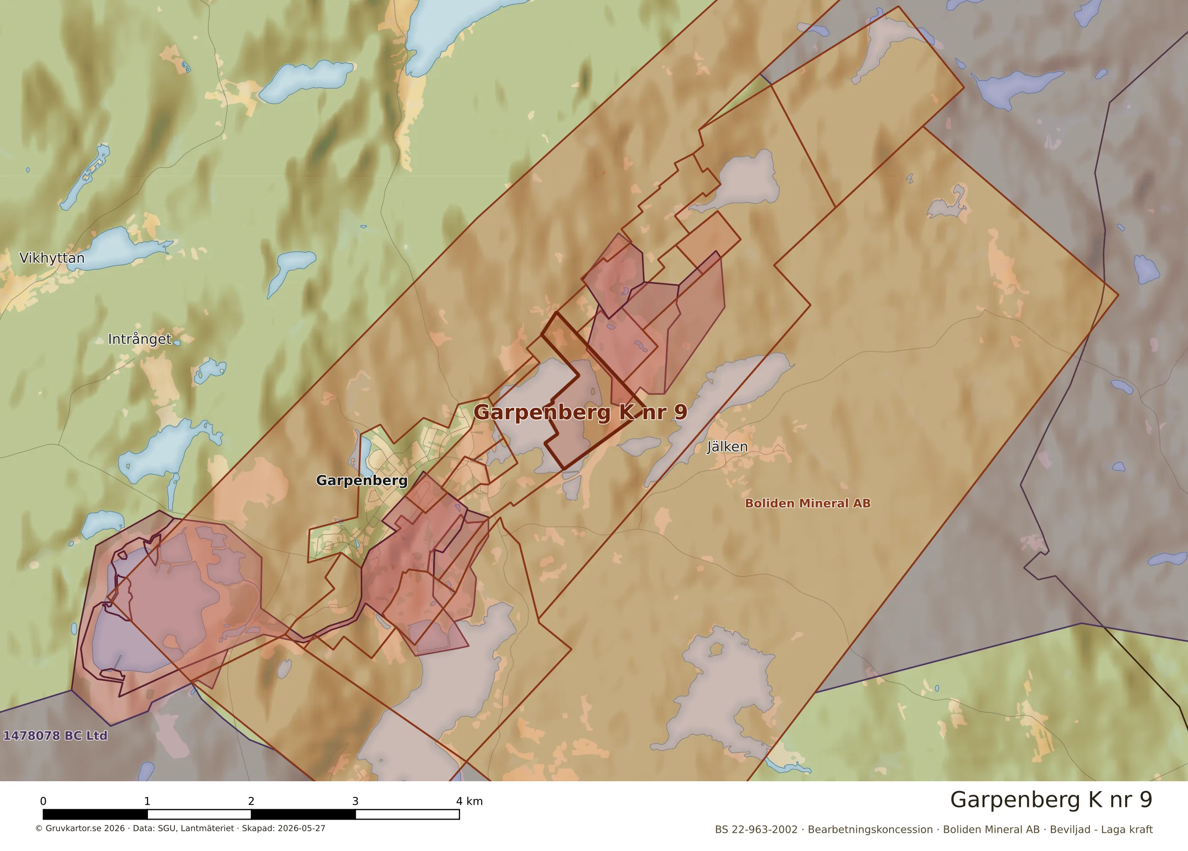 Närkarta över Garpenberg K nr 9