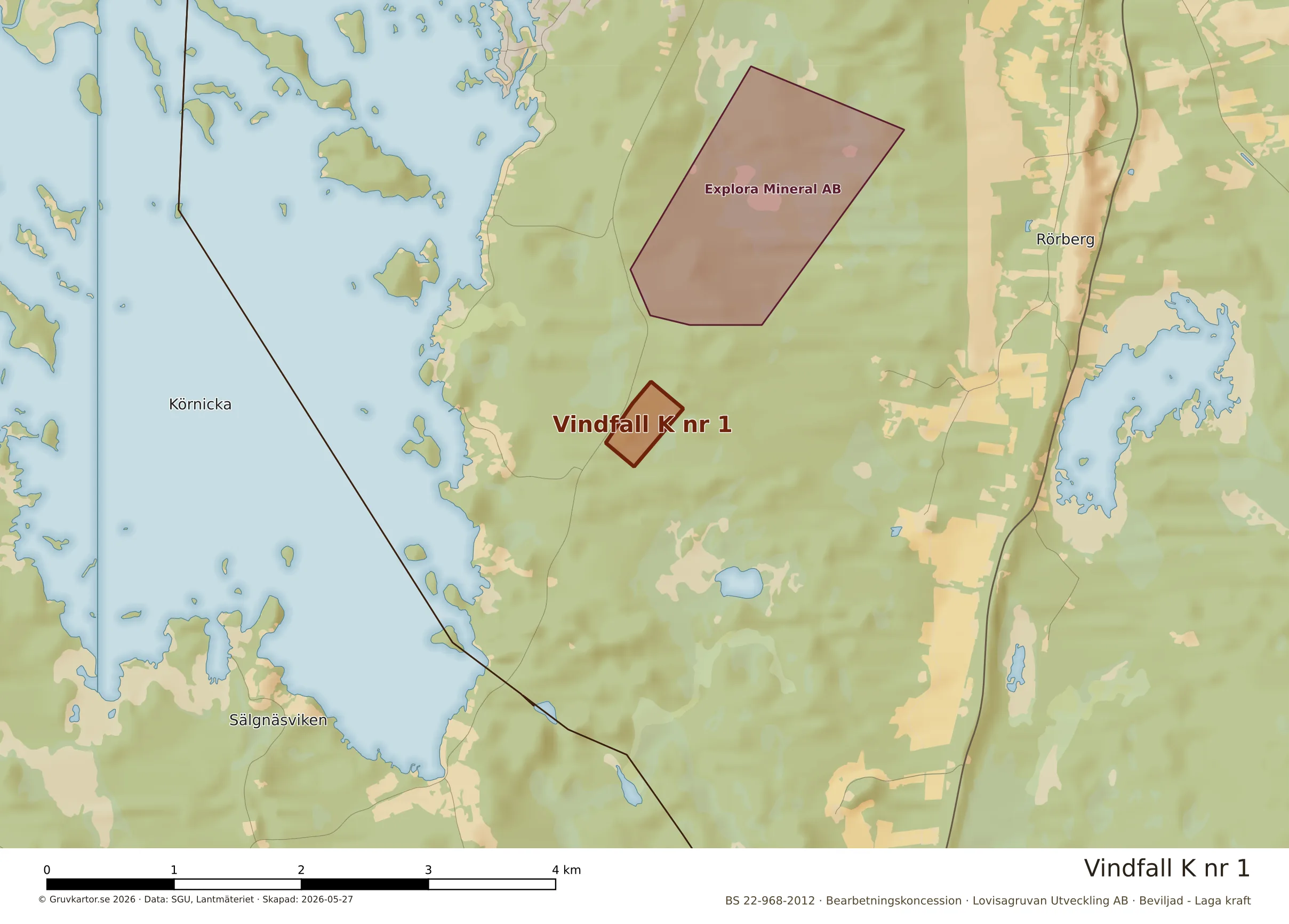 Närkarta över Vindfall K nr 1