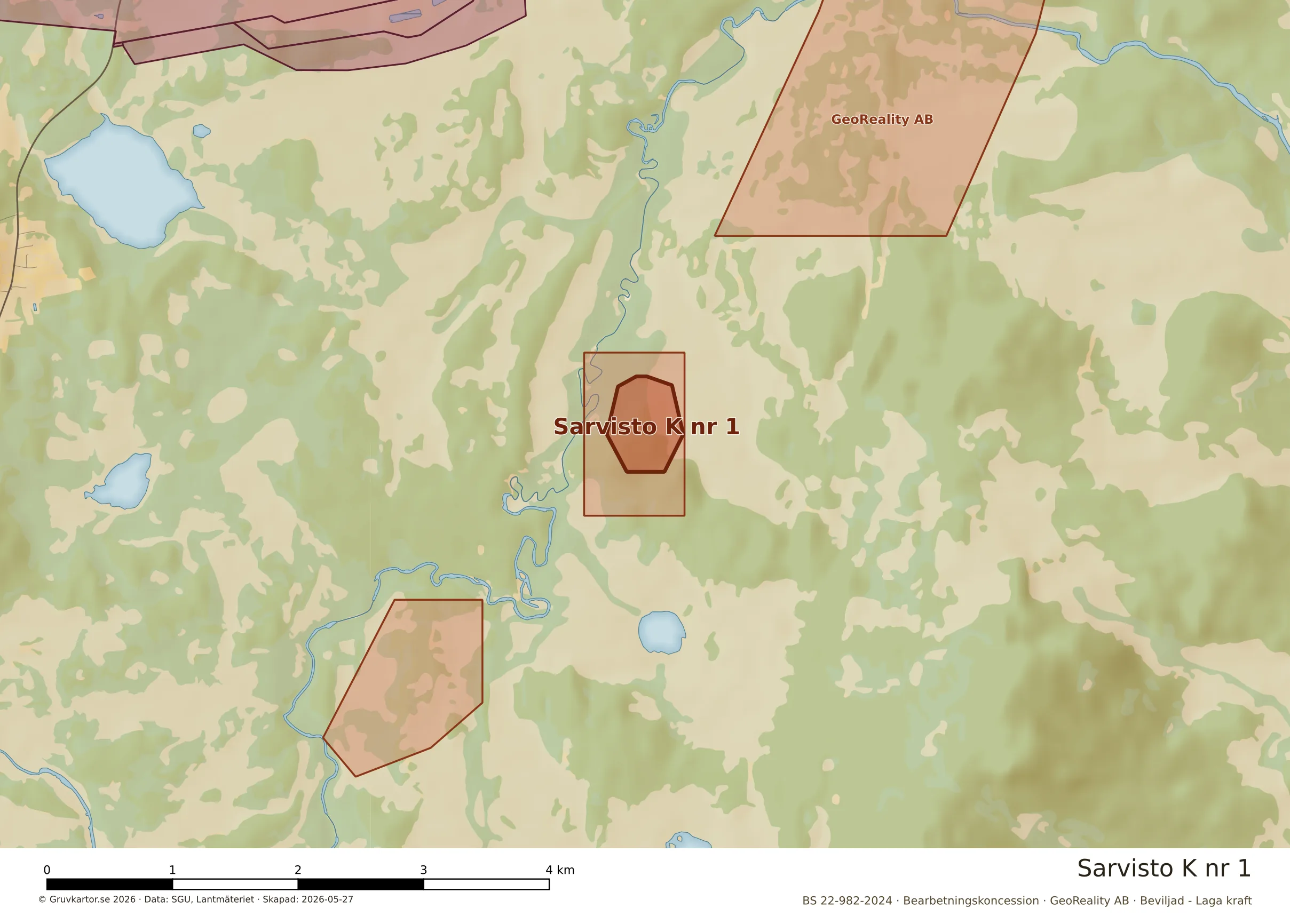 Närkarta över Sarvisto K nr 1