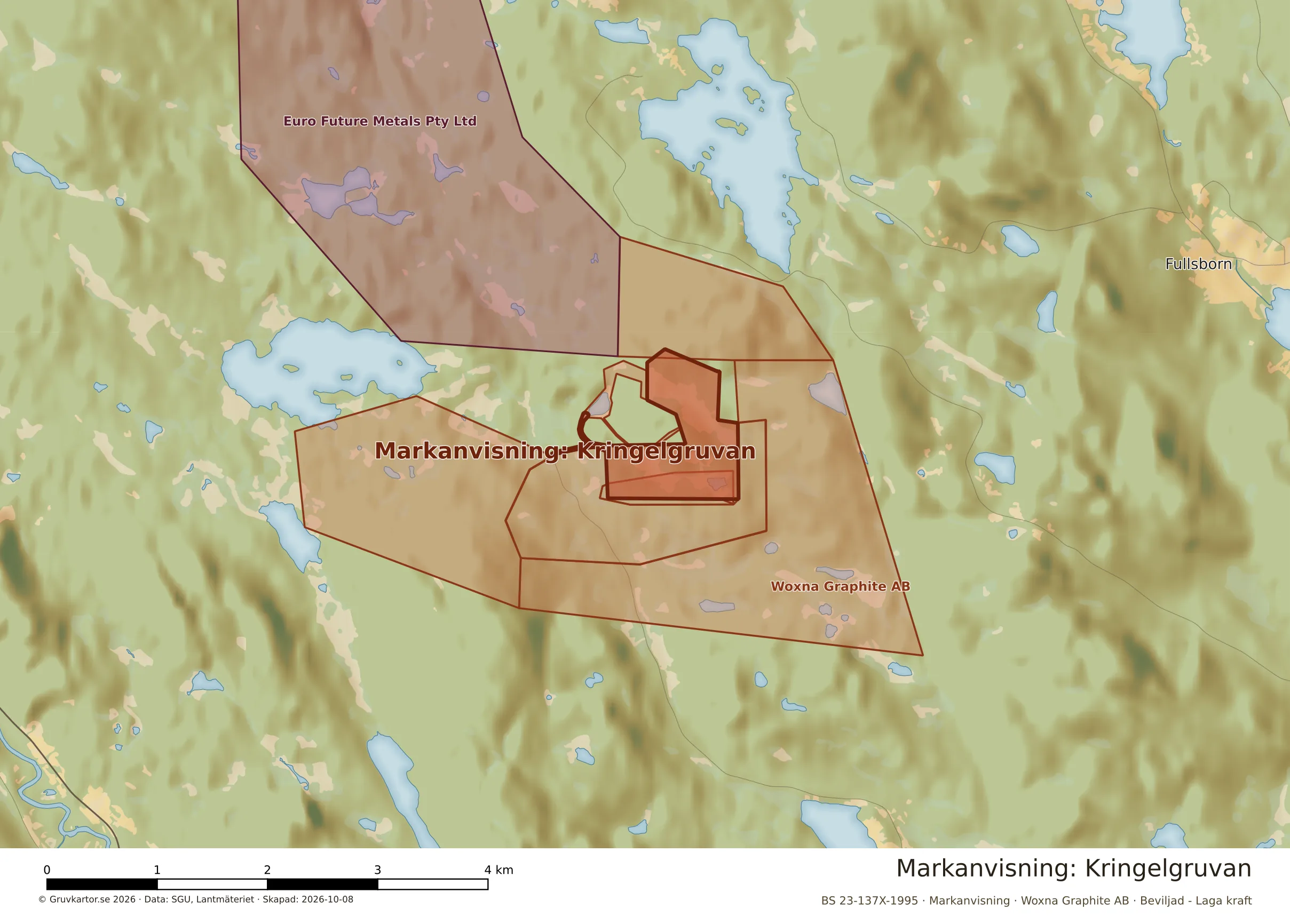 Närkarta över Kringelgruvan