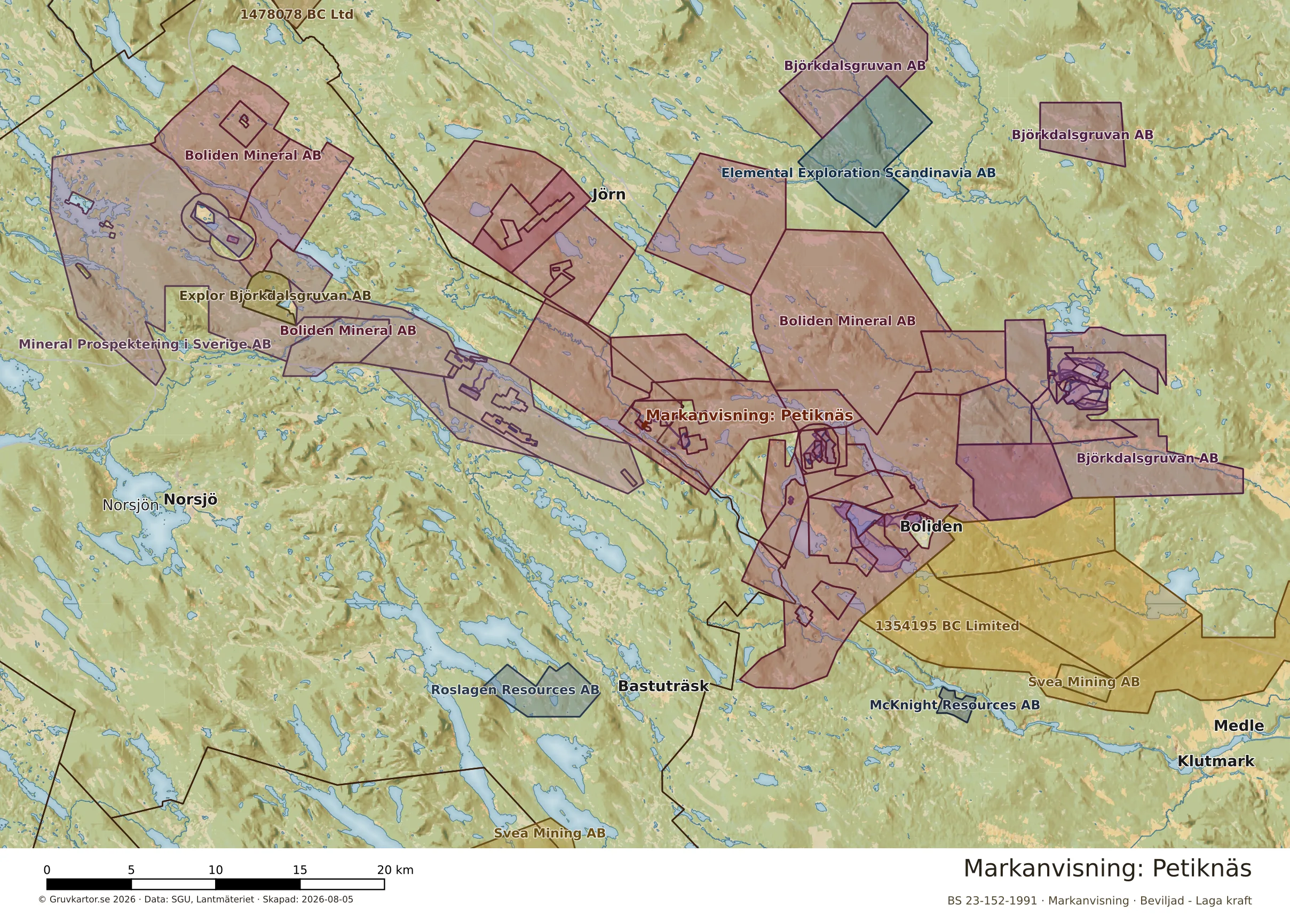 Översiktskarta över Petiknäs i sitt landskap