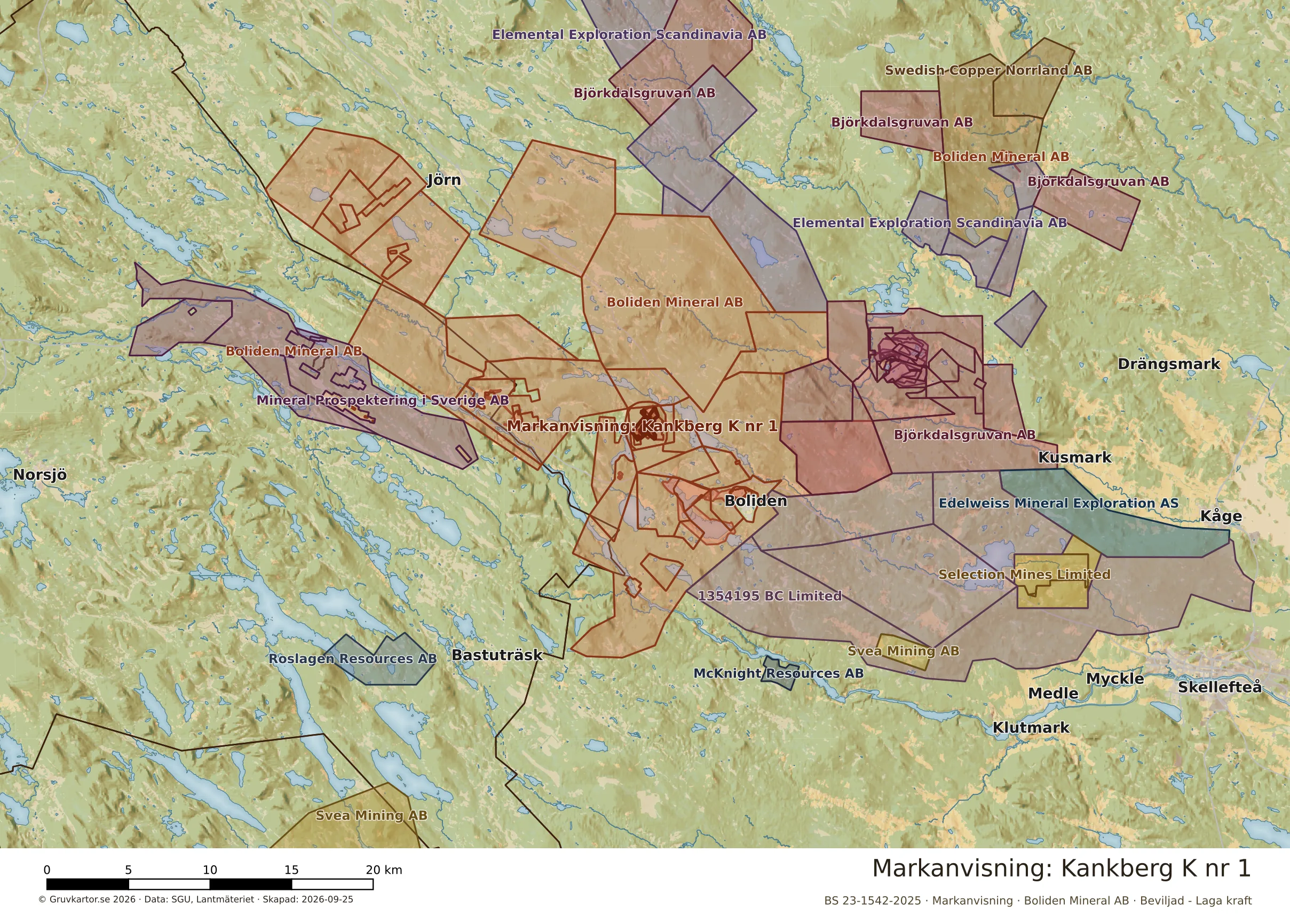 Översiktskarta över Kankberg K nr 1 i sitt landskap