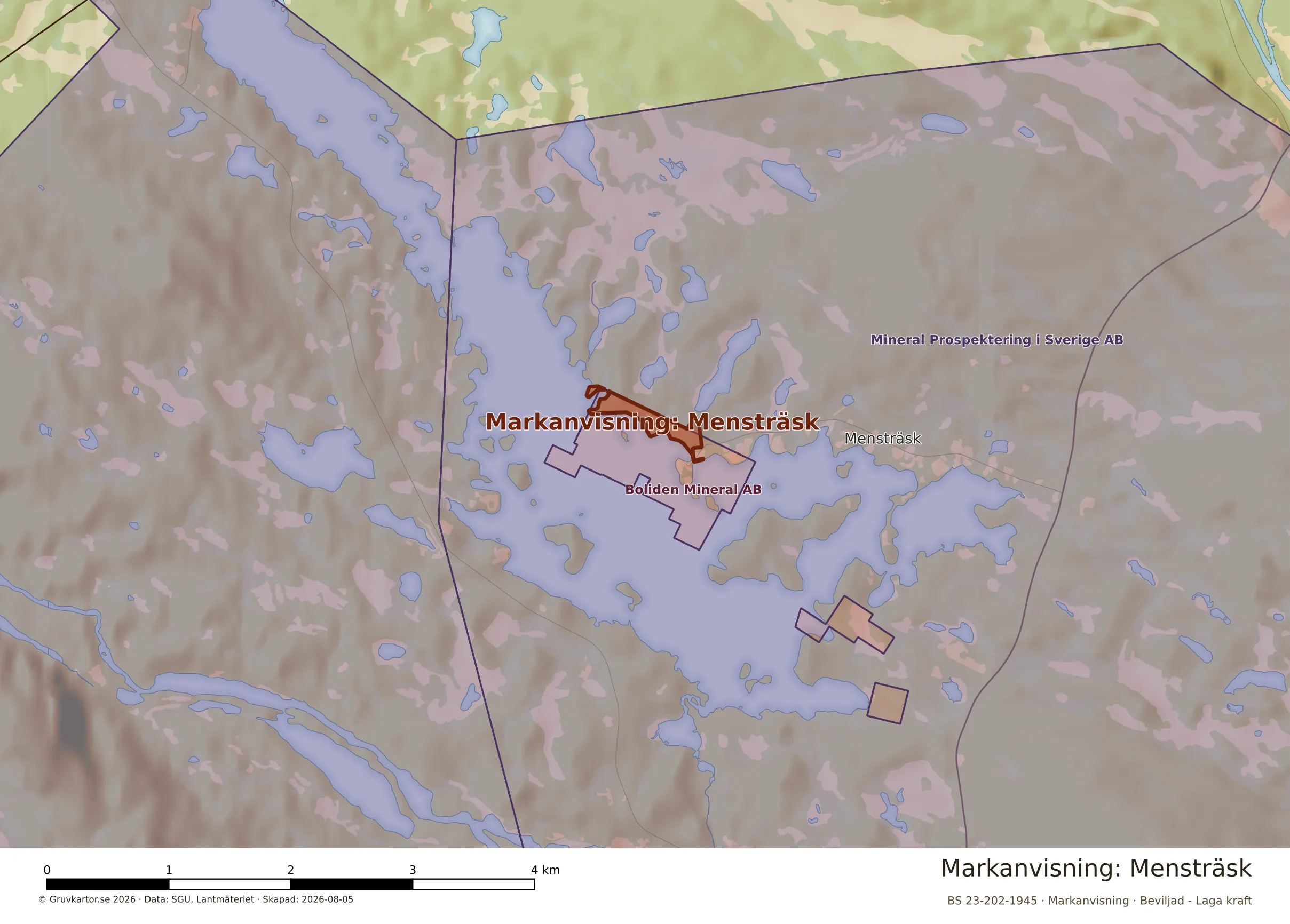 Närkarta över Mensträsk